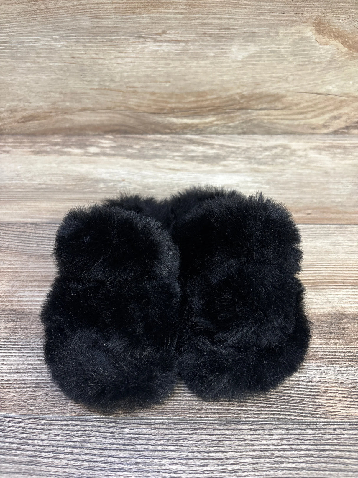 Plush Slide Slippers Black sz 9c