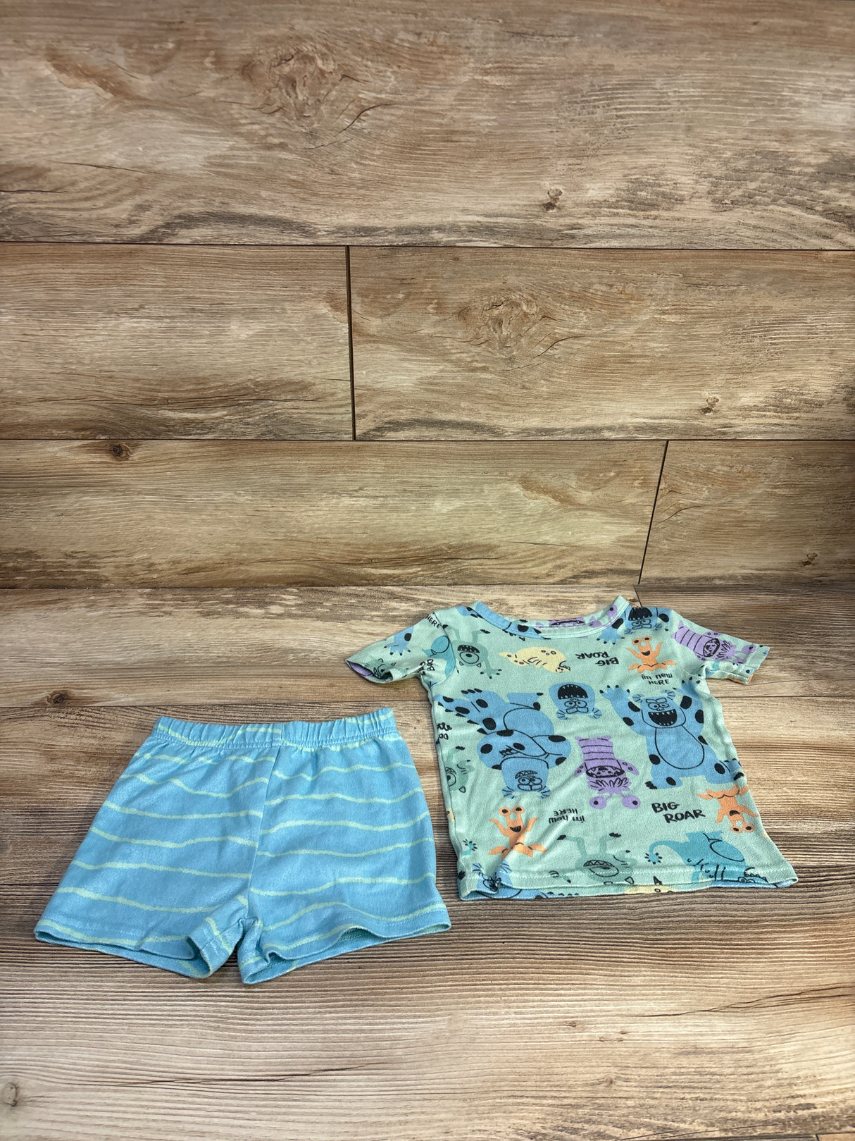 Disney Pixar Monsters Inc 2pc Pajama Set Green sz 5T