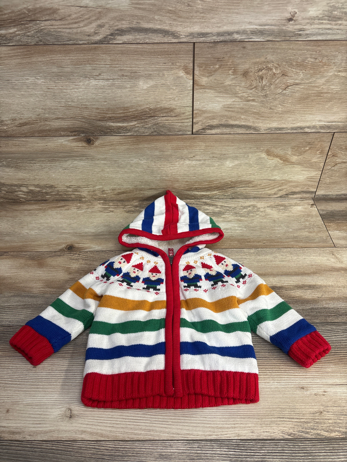 Hanna Andersson Gnome Sweet Gnome Sweater Jacket White sz 6-12m