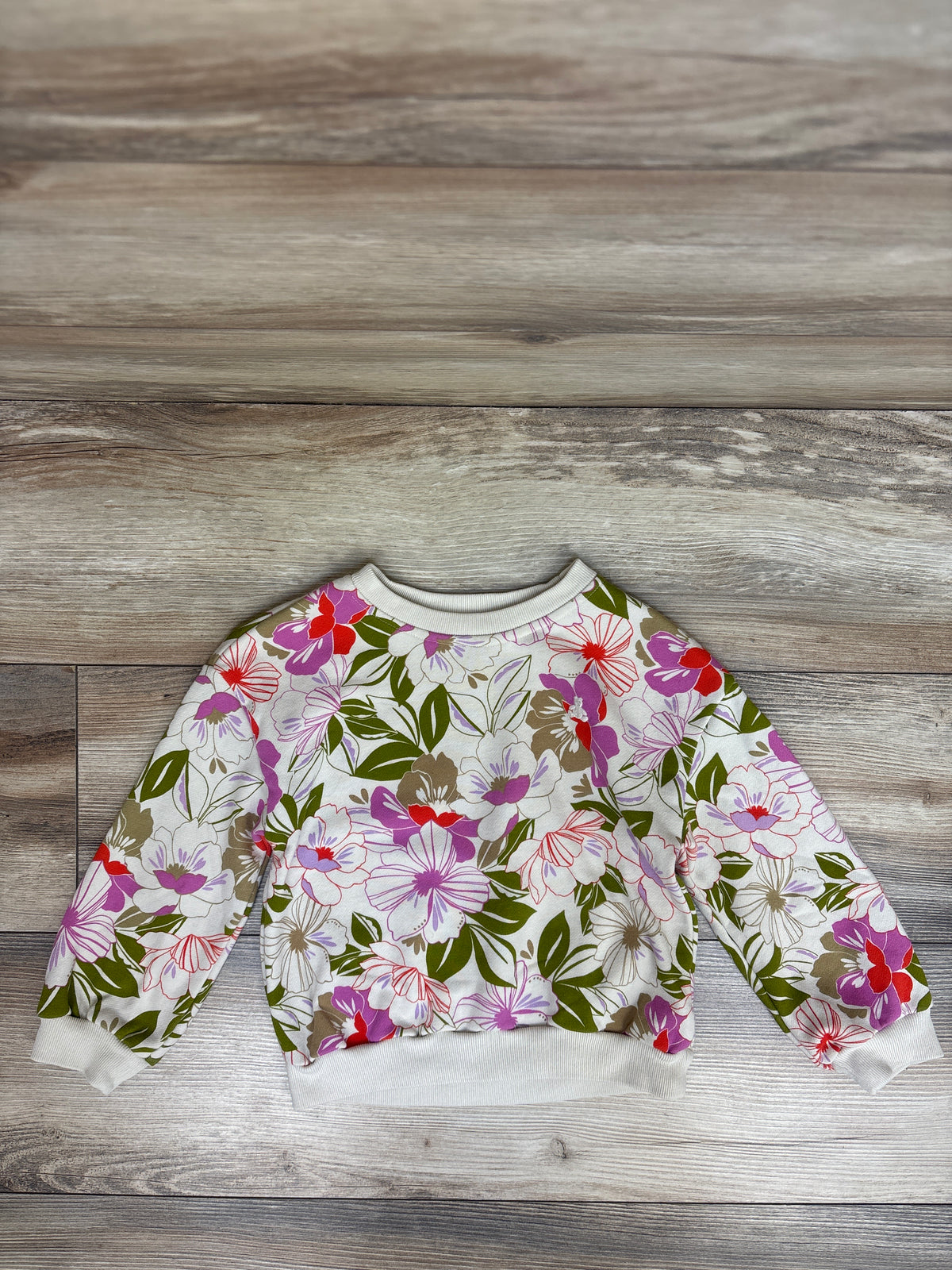Baby Gap Floral Pullover Sweatshirt Cream sz 4T