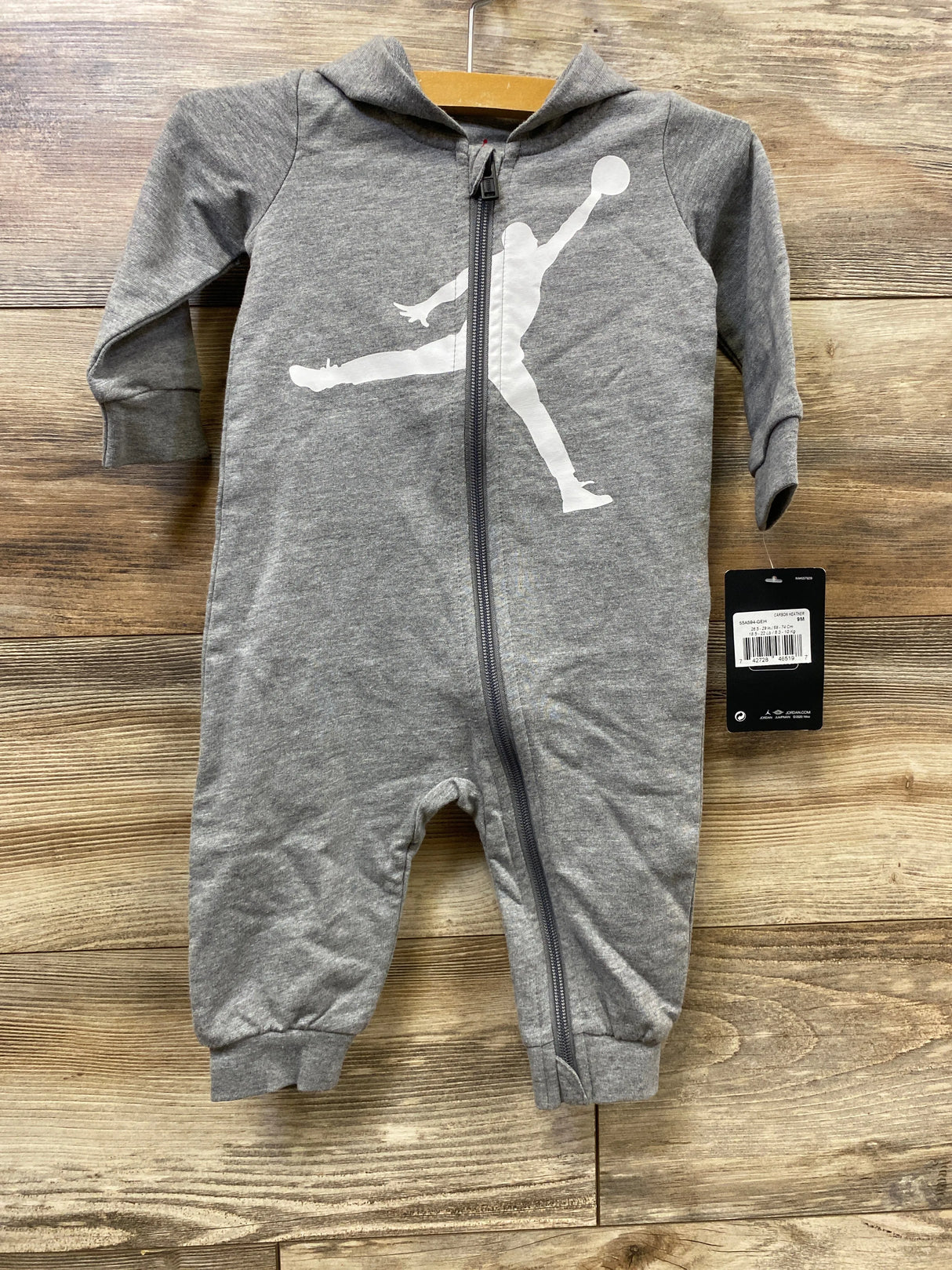NEW Nike Jordan Hooded Coverall Grey sz 9m