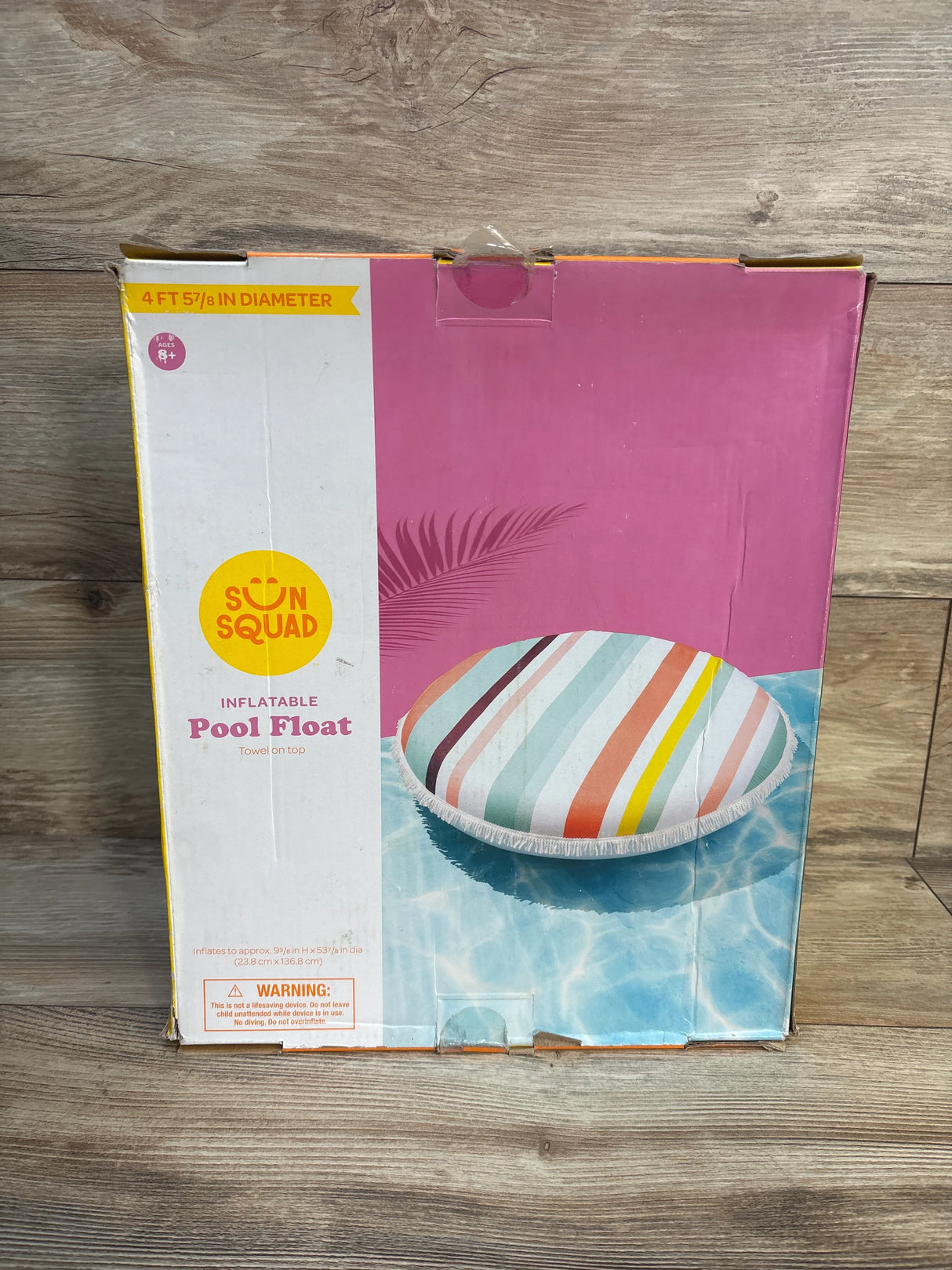 NEW Sun Squad Inflatable Pool Float Towel On Top