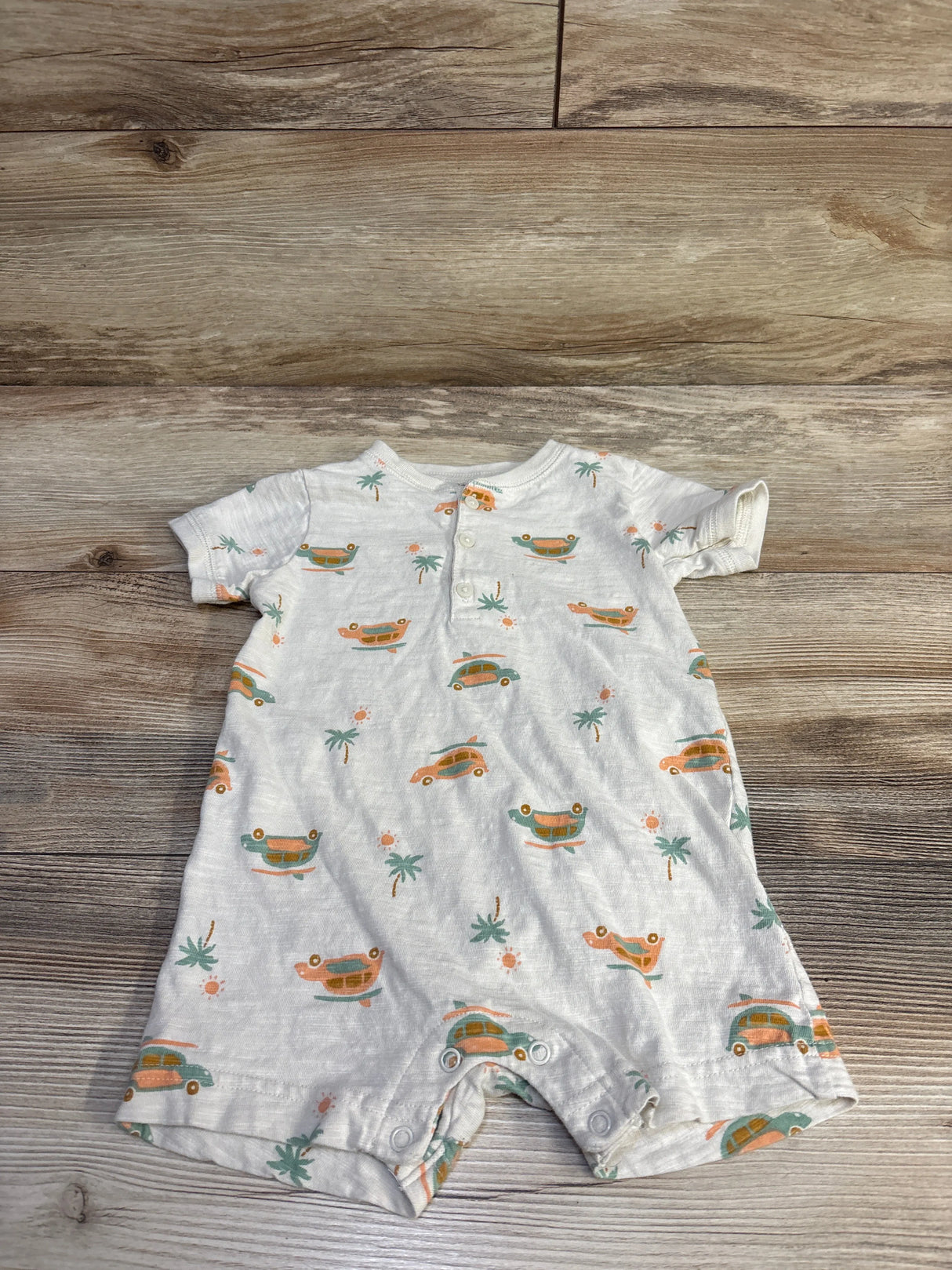 Just One You Henley Shortie Romper Beige sz 18m