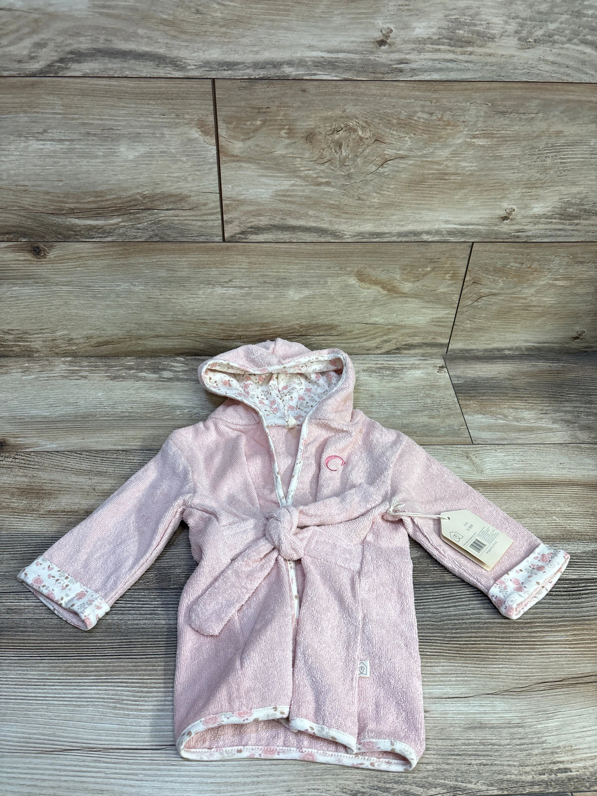 NEW Snug Hooded Terry Cloth Robe Pink sz 0-9m