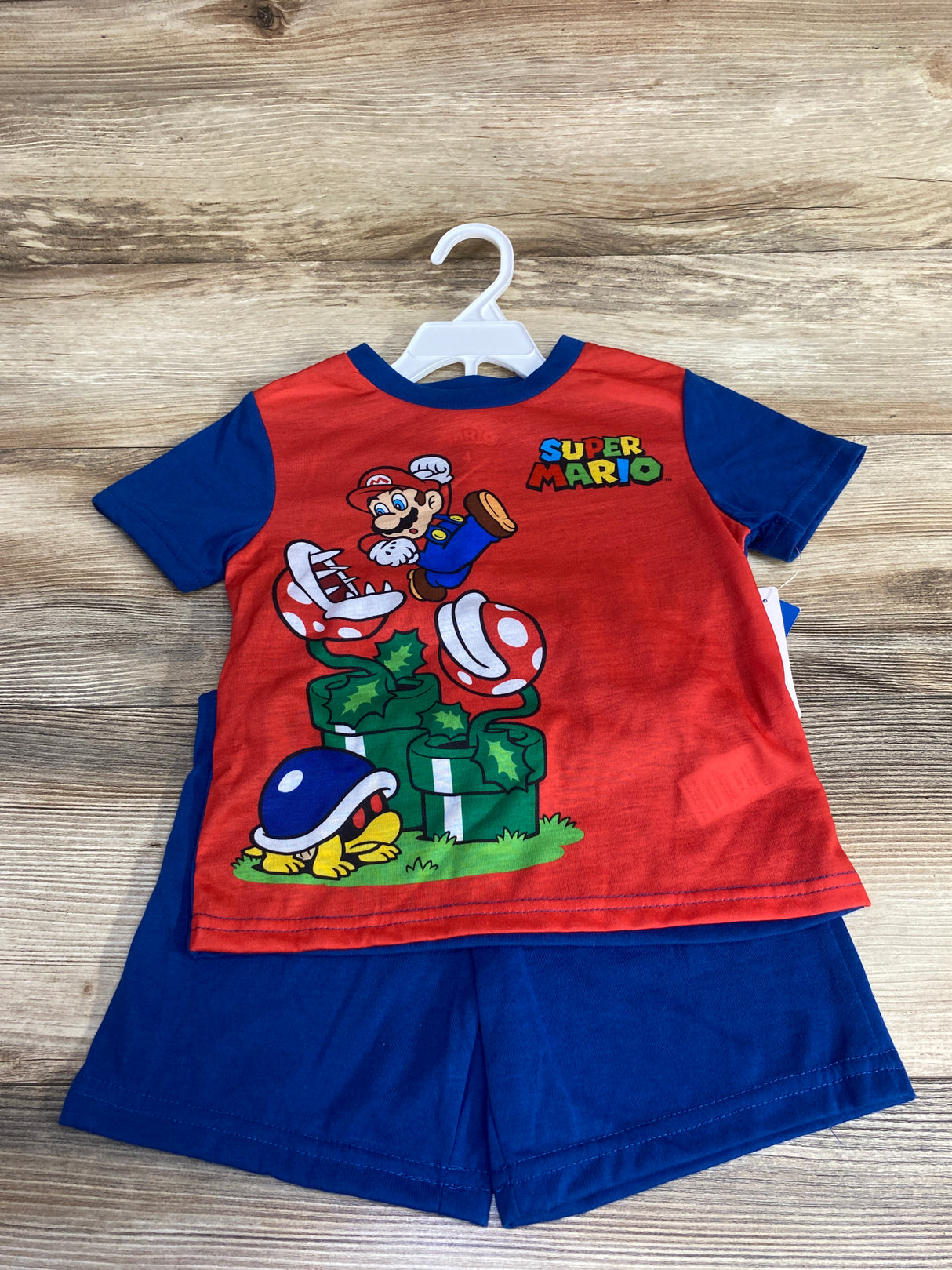 NEW Super Mario Bros 2pc Pajama Set Blue sz 4T
