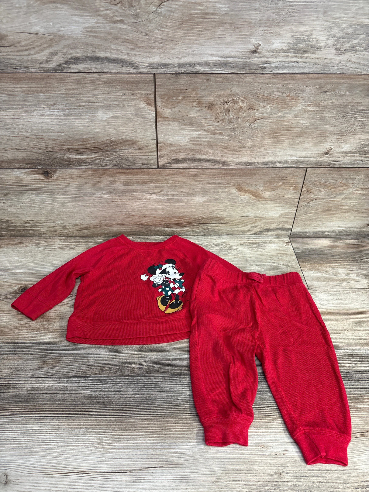 Disney x Jumping Beans 2pc Minnie Mouse Shirt & Bottoms Set Red sz 12m