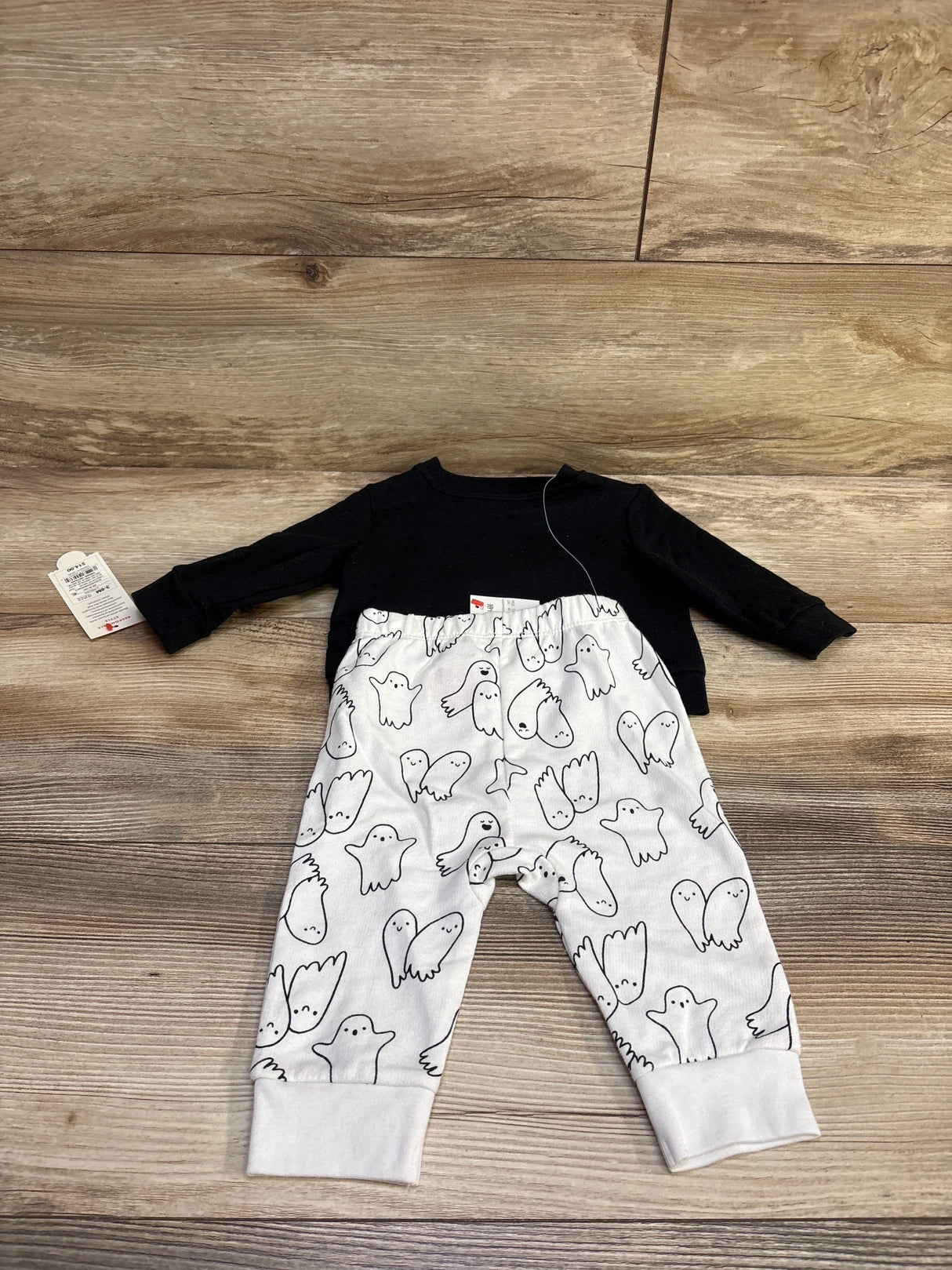 NEW Cat & Jack 2Pc Ghost Sweatshirt & Jogger Set Black sz 3-6m