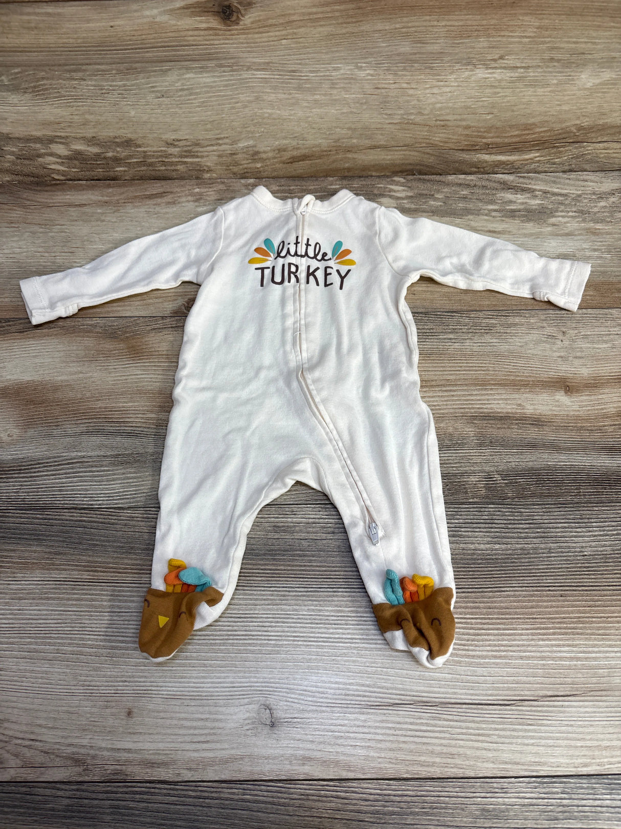 Old Navy Little Turkey Sleeper Cream sz 0-3m