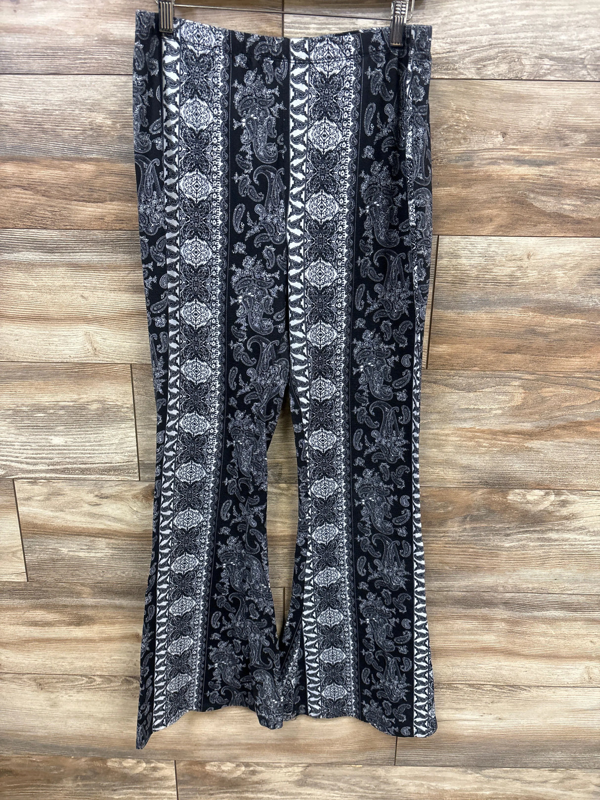 Maternity Vibes Paisley Print Wide Leg Leggings Black sz Large