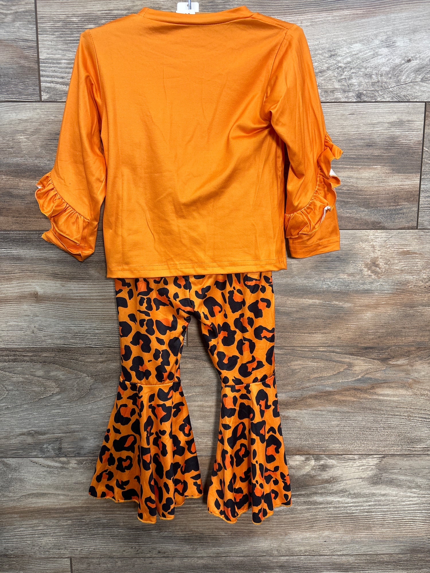 NEW 2pc Pumpkin Spice Shirt & Leopard Print Bottoms Orange 2-3T