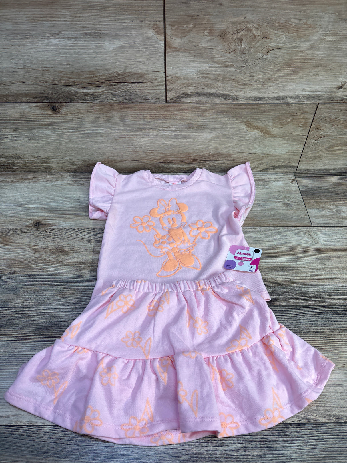 NEW Disney Junior 2pc Minnie Mouse Shirt & Skort Set Pink sz 4T