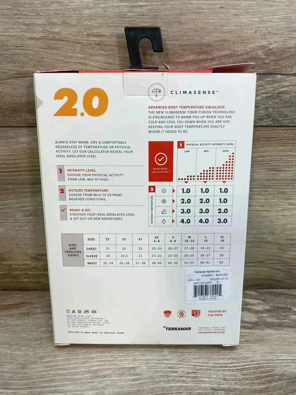 NEW Terramar 2pc Mid Wight Base Layer Set White sz 3T - Me n Mommy To Be