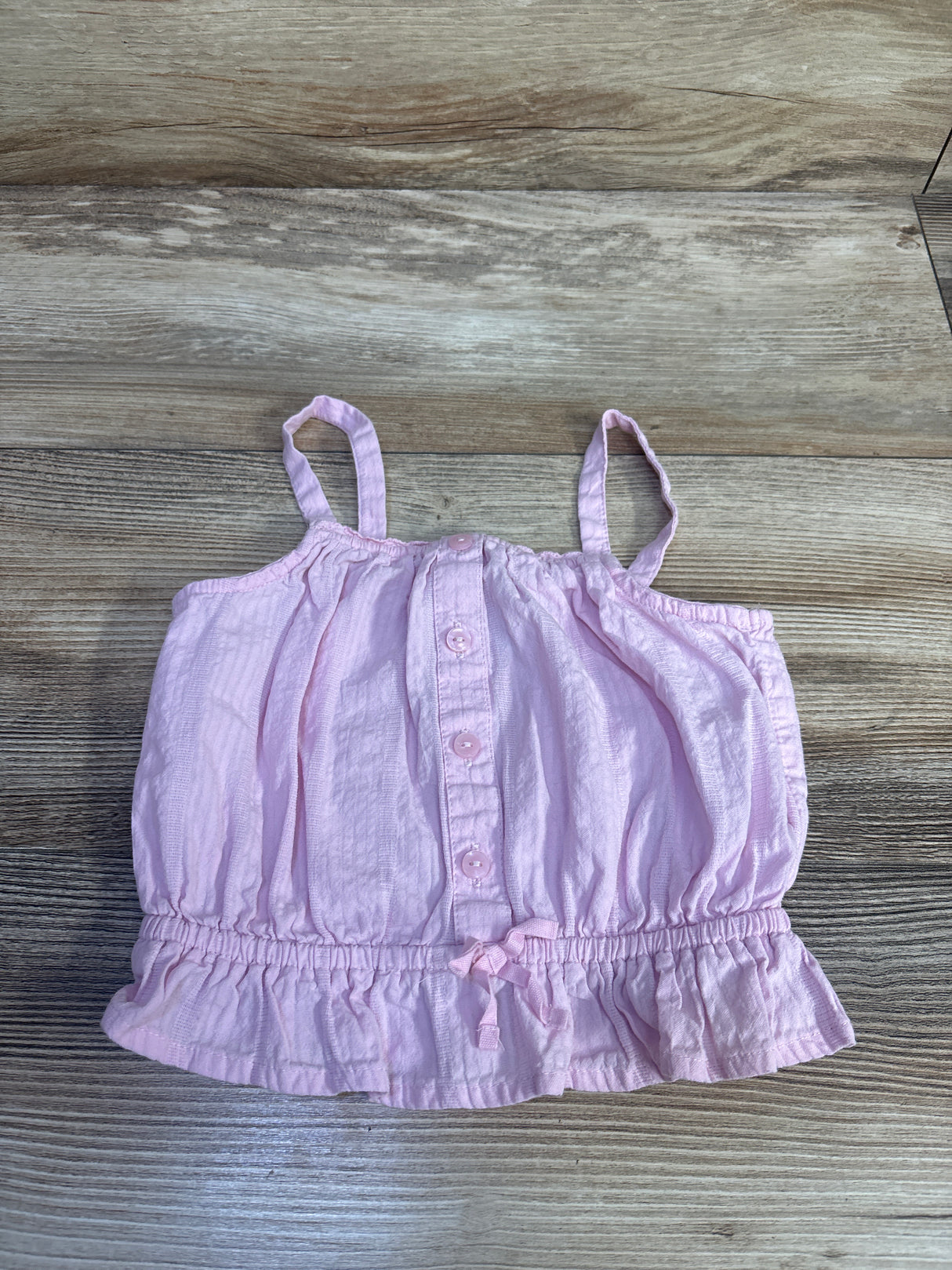 Old Navy Sleeveless Button Front Peplum Tank Top Pink sz 12-18m