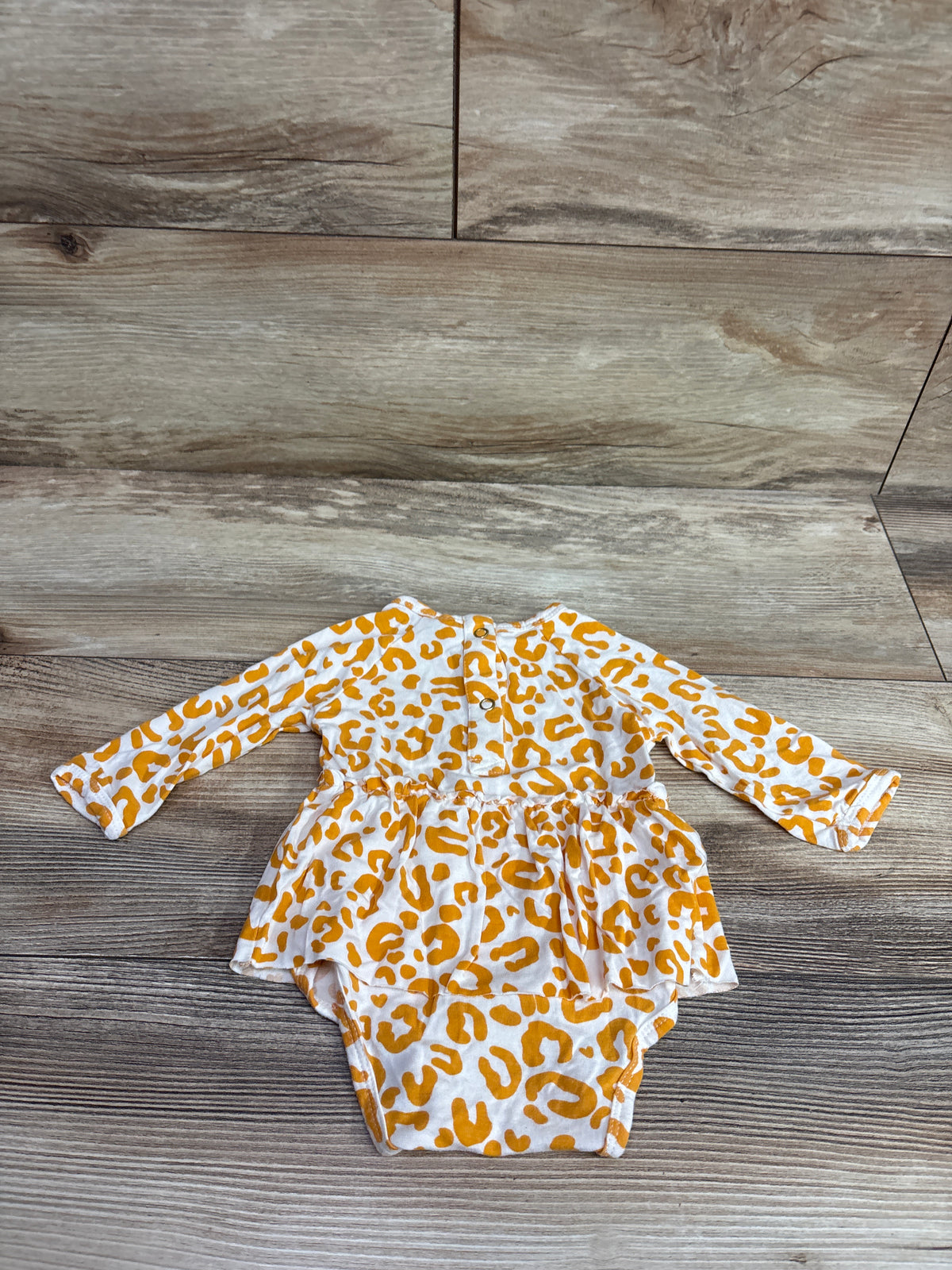 Larkspur Bamboo Leopard Print Bodysuit Dress White sz 3-6m