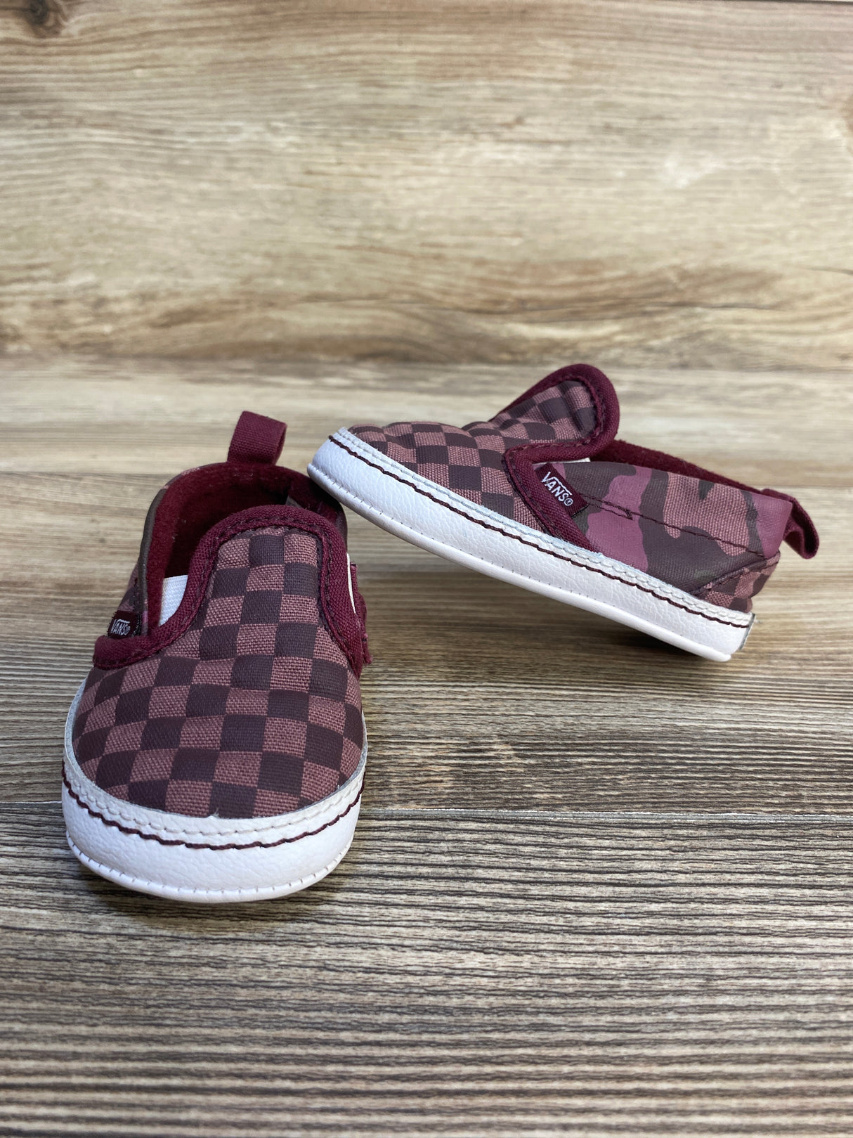 Vans Slip-On V Checkerboard Crib Shoes in Blushing Bride sz 3c