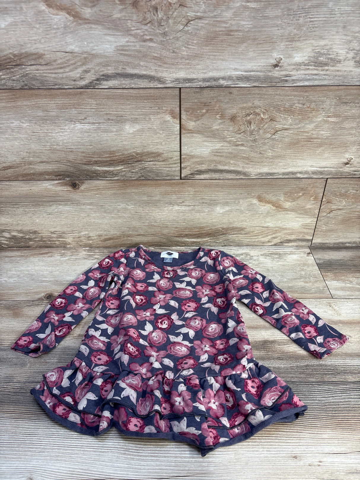 Old Navy Roses Sweatshirt Dress Grey sz 3T