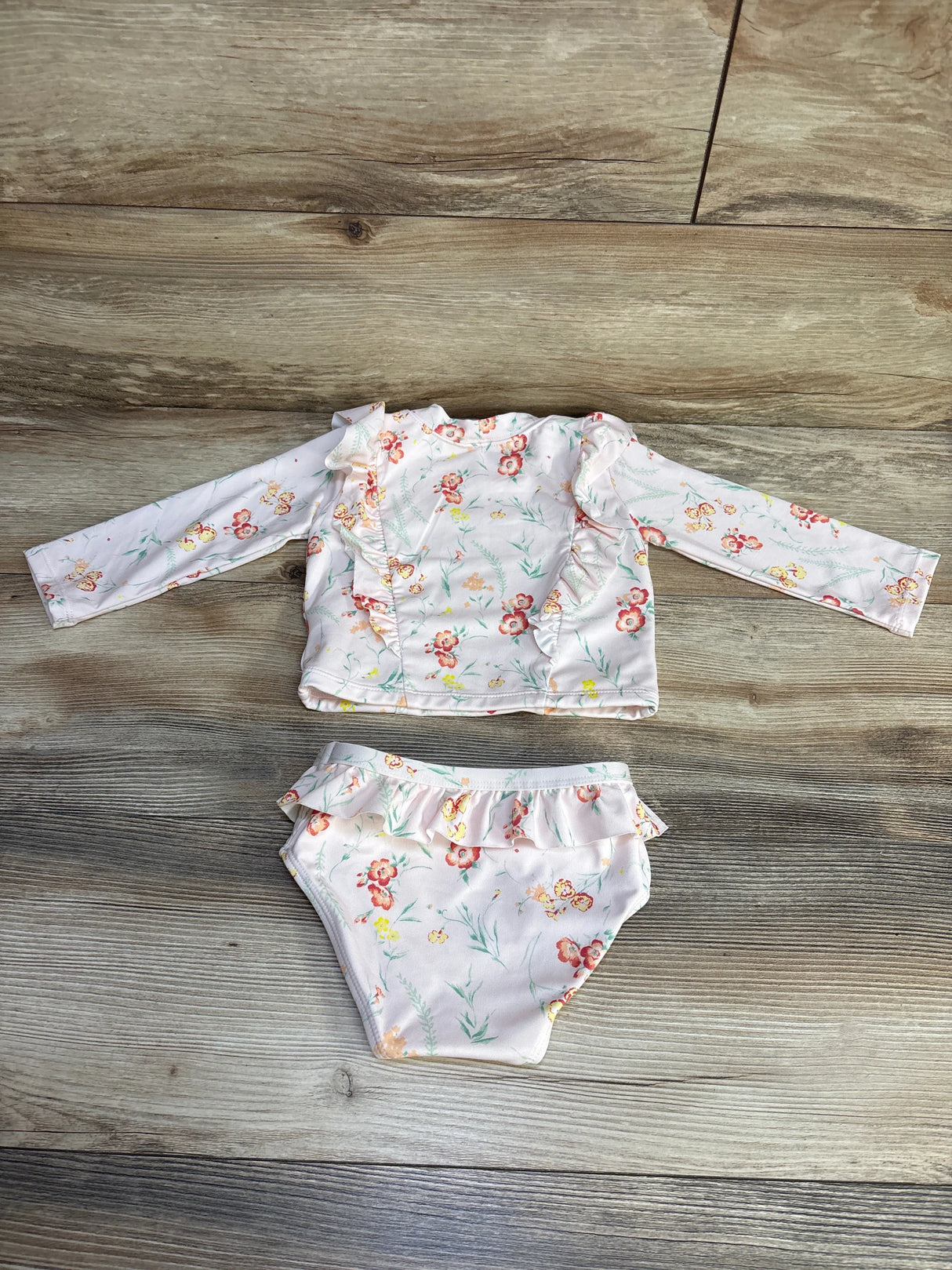Janie and Jack 2pc Floral Rash Guard Set Pink sz 12-18m - Me n Mommy To Be