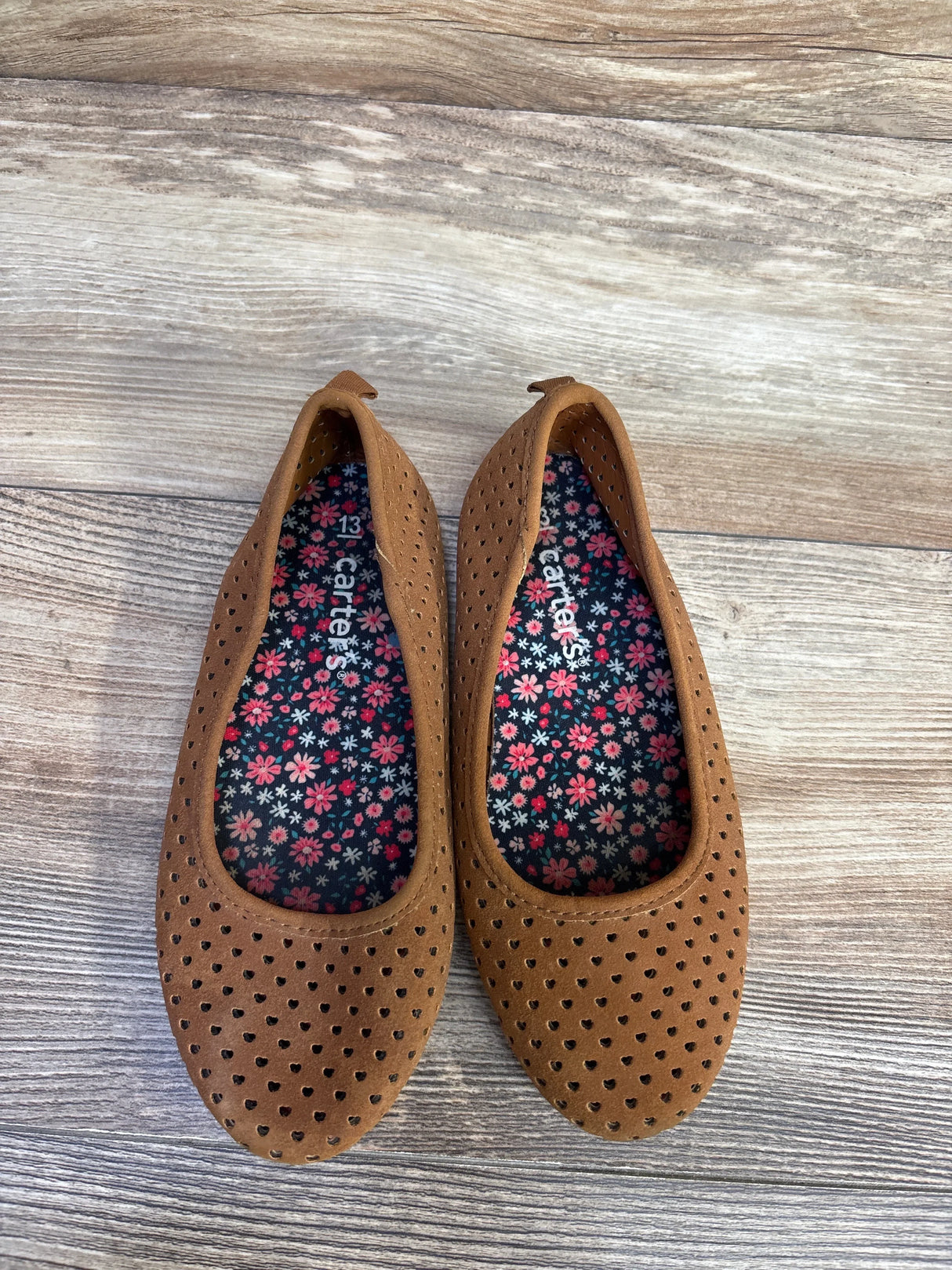 Carter's Easton Heart Flats Brown sz 13c