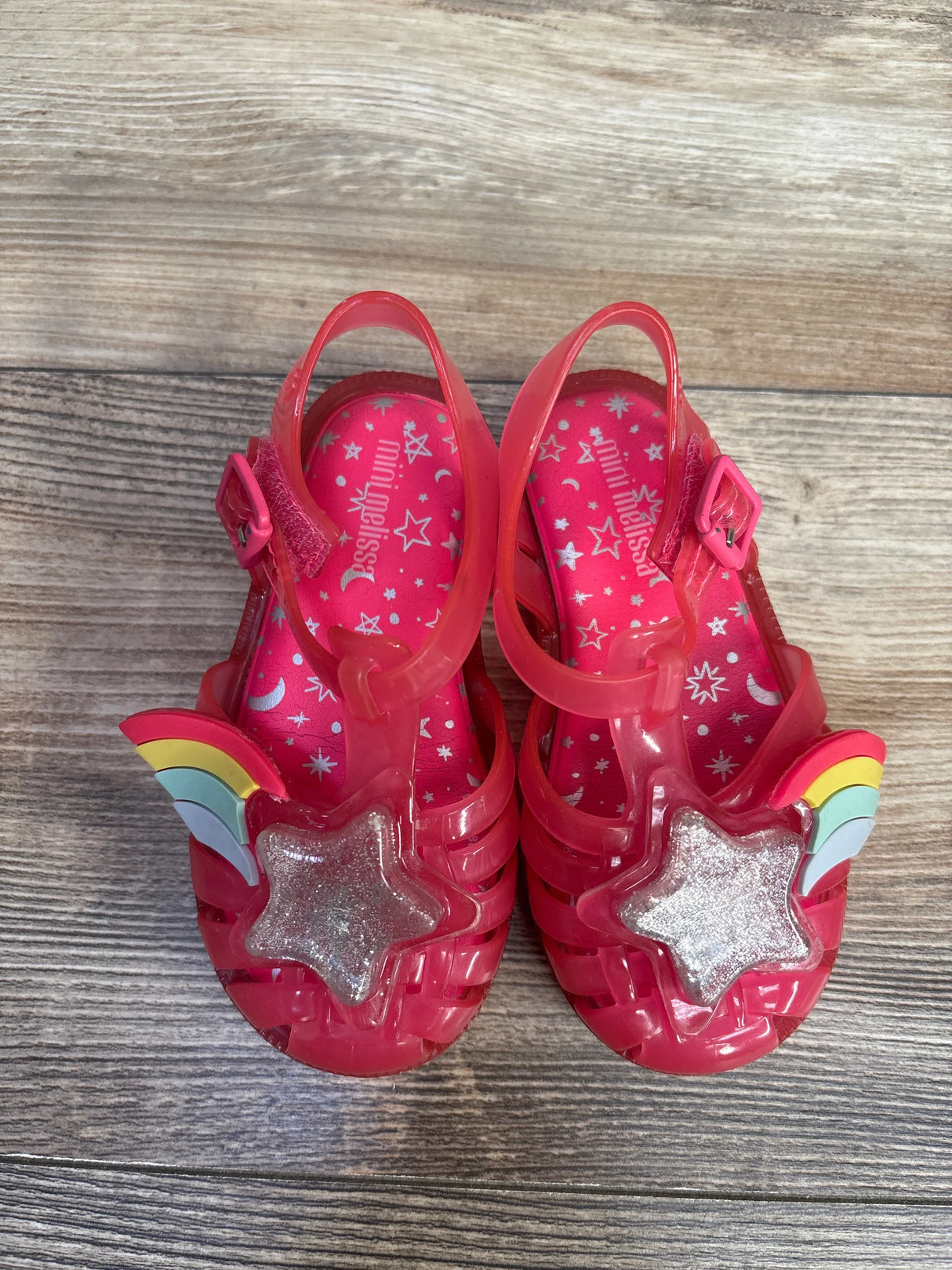 Mini Melissa Star Jelly Sandals Pink sz 8c - Me n Mommy To Be
