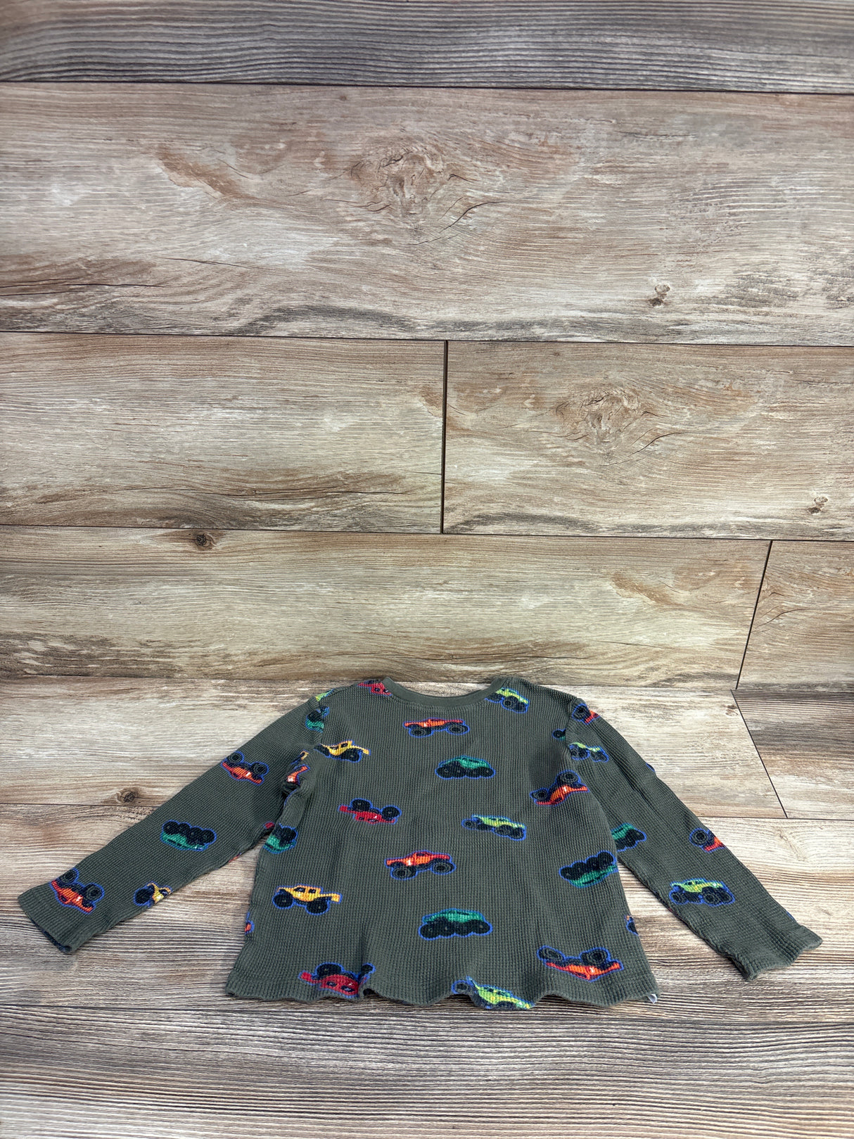 Old Navy Waffle Knit Long Sleeve Shirt Green sz 4T