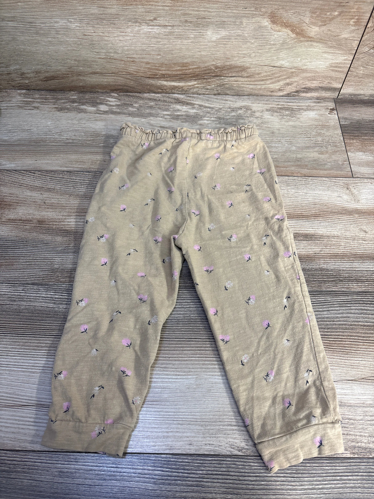 Baby Gap Drawstring Floral Joggers Brown sz 2T