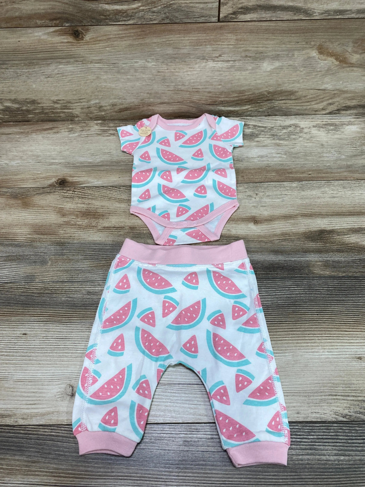 NEW M+A by Monica + Andy Watermelon Bodysuit & Pants White sz Newborn - Me n Mommy To Be