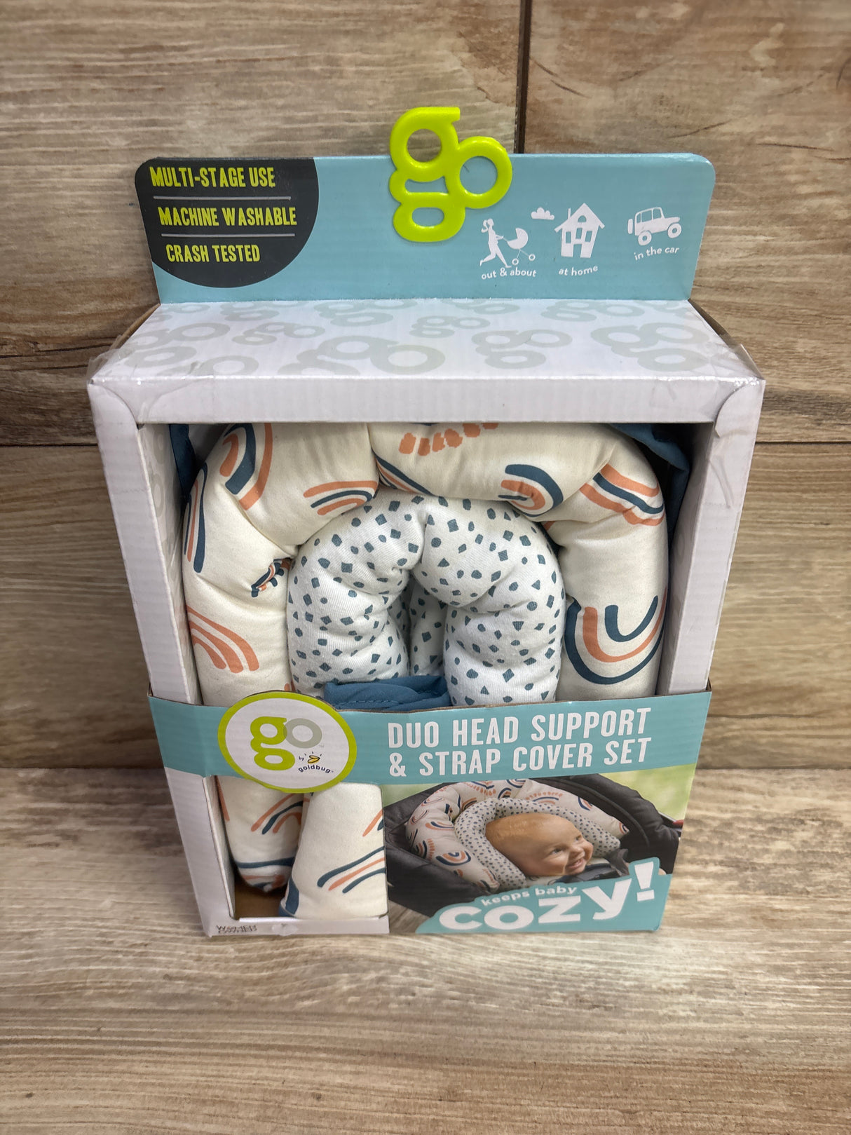 NEW GoldBug Duo Car Seat Head Support and Strap Cover