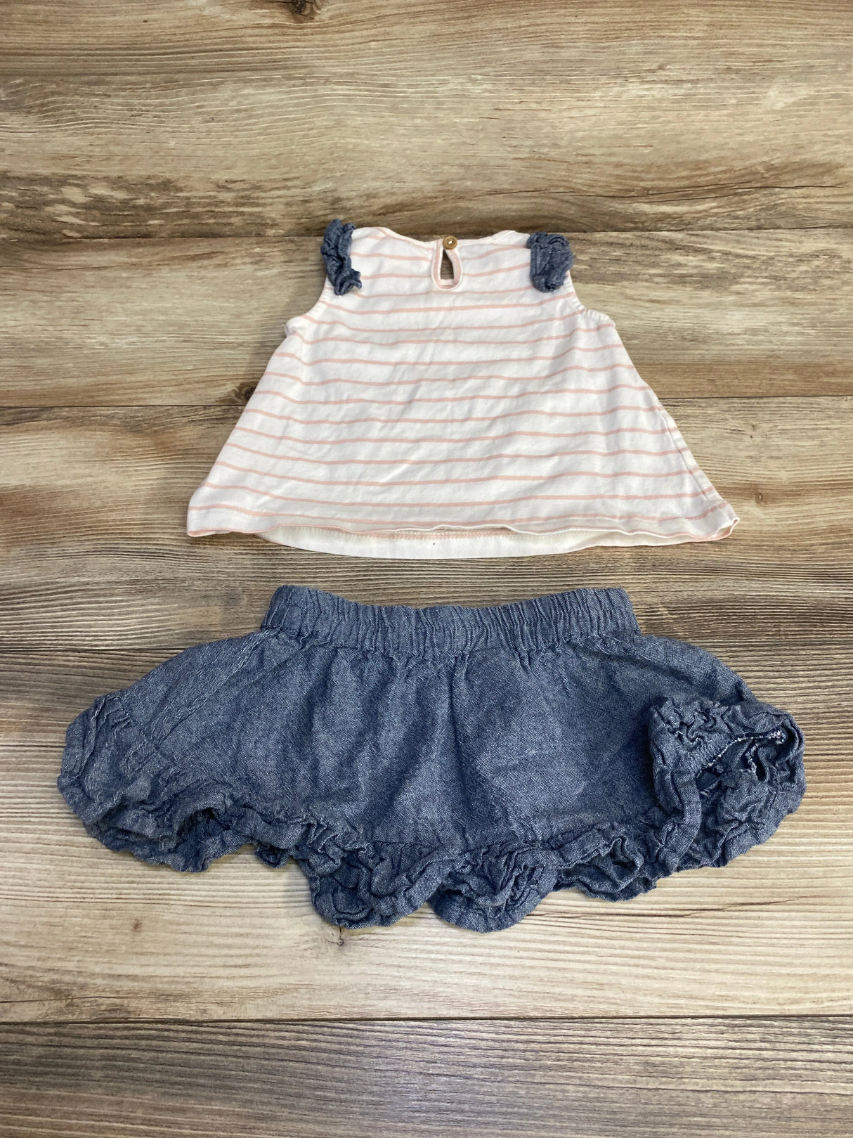 Tommy Bahama 2pc Striped Tank Top & Chambray Skirt White sz 12m - Me n Mommy To Be