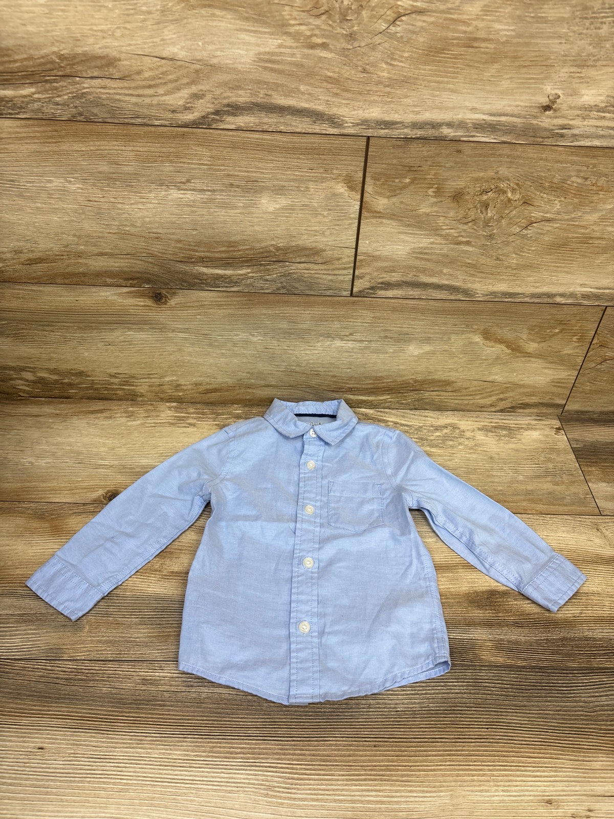 Cat & Jack Long Sleeve Button Up Shirt Blue sz 18m