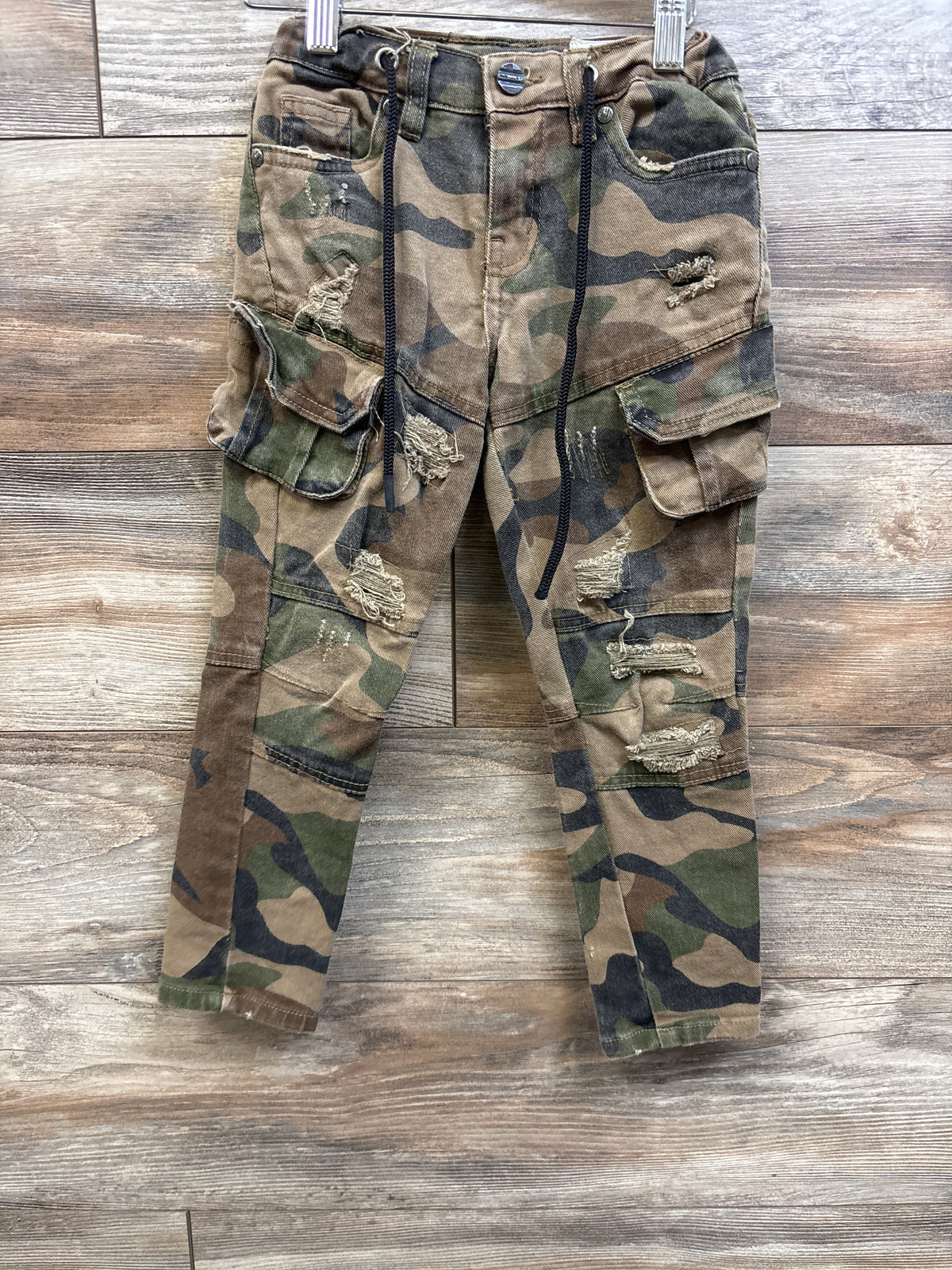 FWRD Denim Distressed Drawstring Camo Jeans Brown sz 5T
