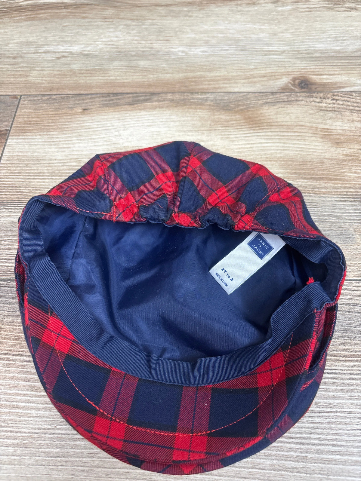 Janie & Jack Plaid Newsboy Cap Red sz 2-3T