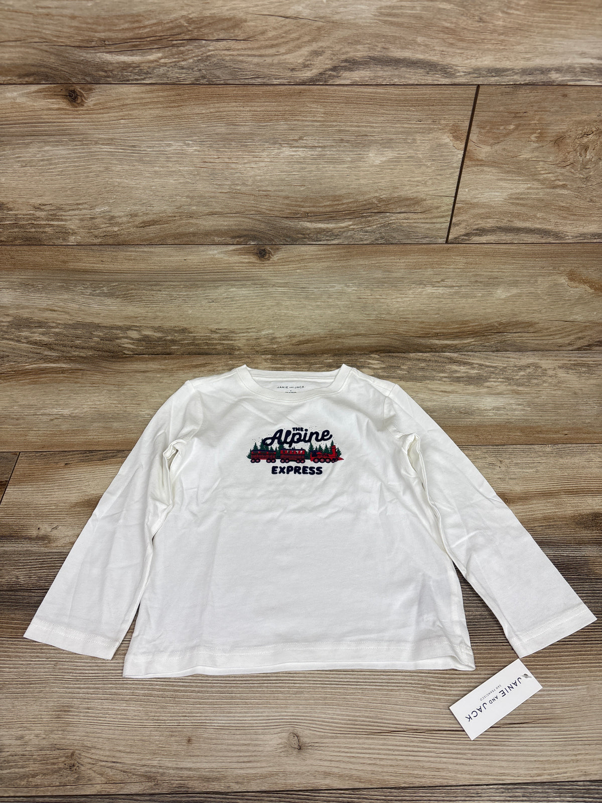 NEW Janie & Jack The Alpine Express Long Sleeve Shirt White sz 4T