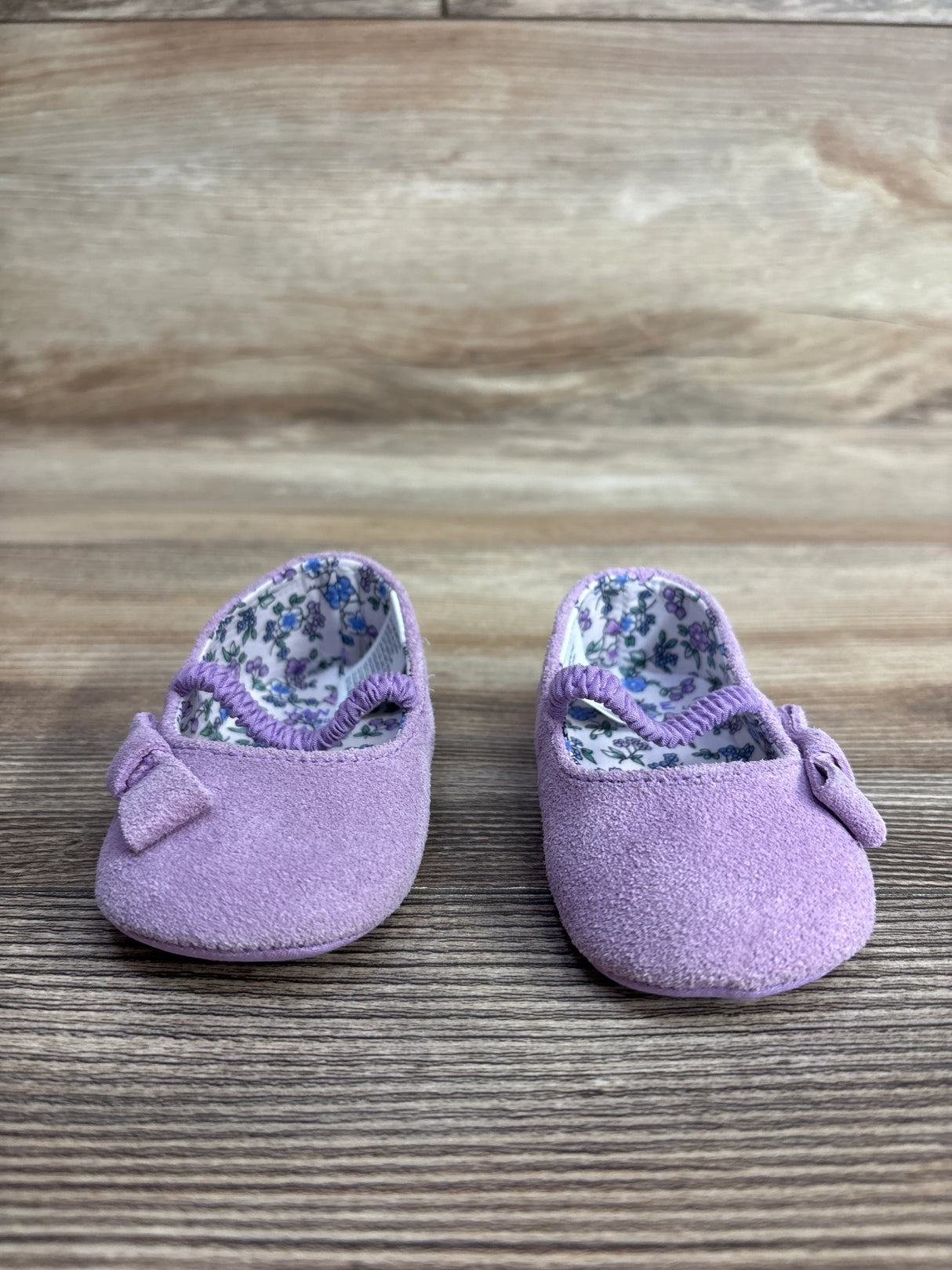 Janie & Jack Suede Bow Soft Sole Shoes Violet sz 1/2c