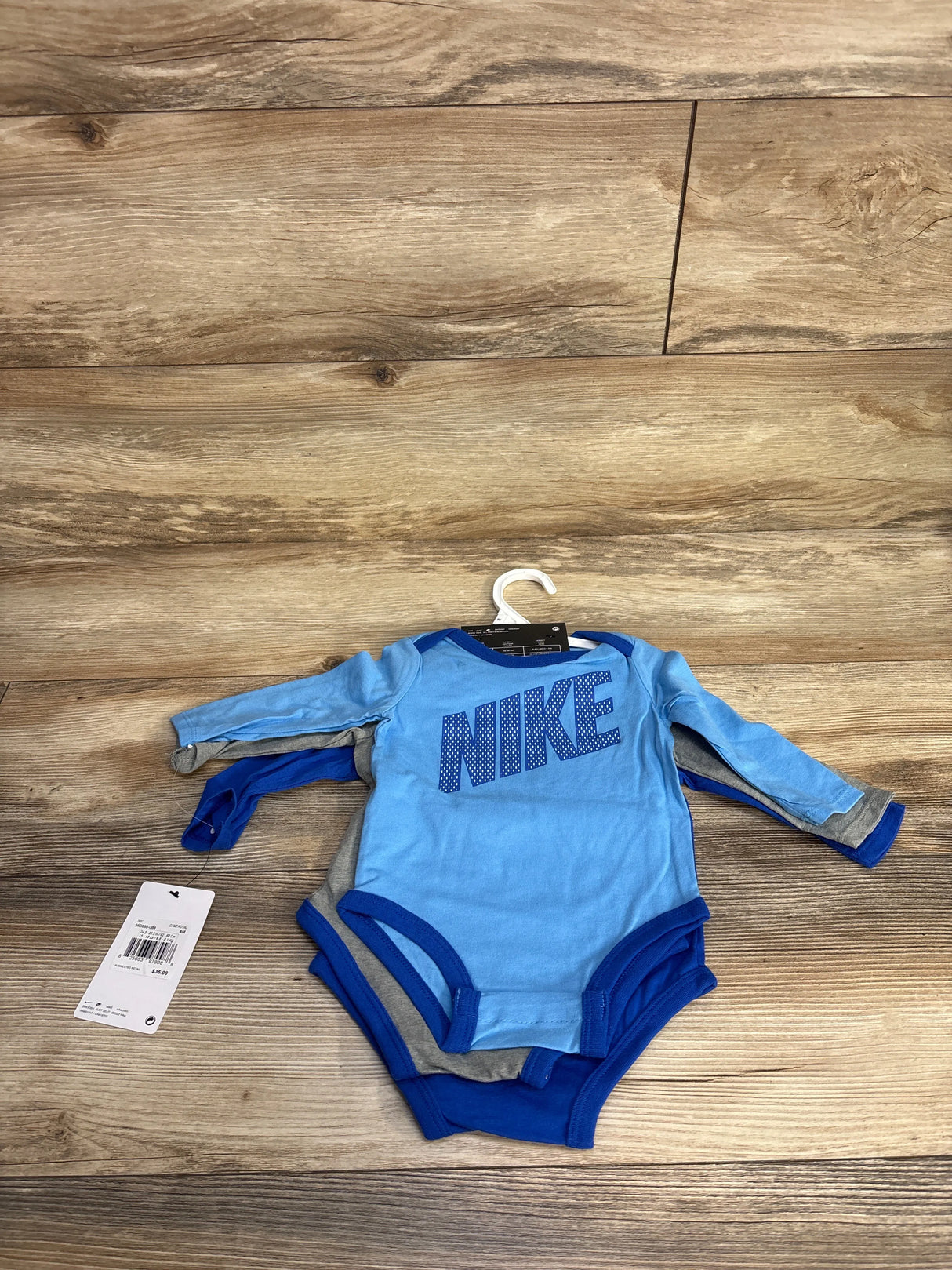 NEW Nike 3pk #1 From The Start Bodysuits Blue sz 6m