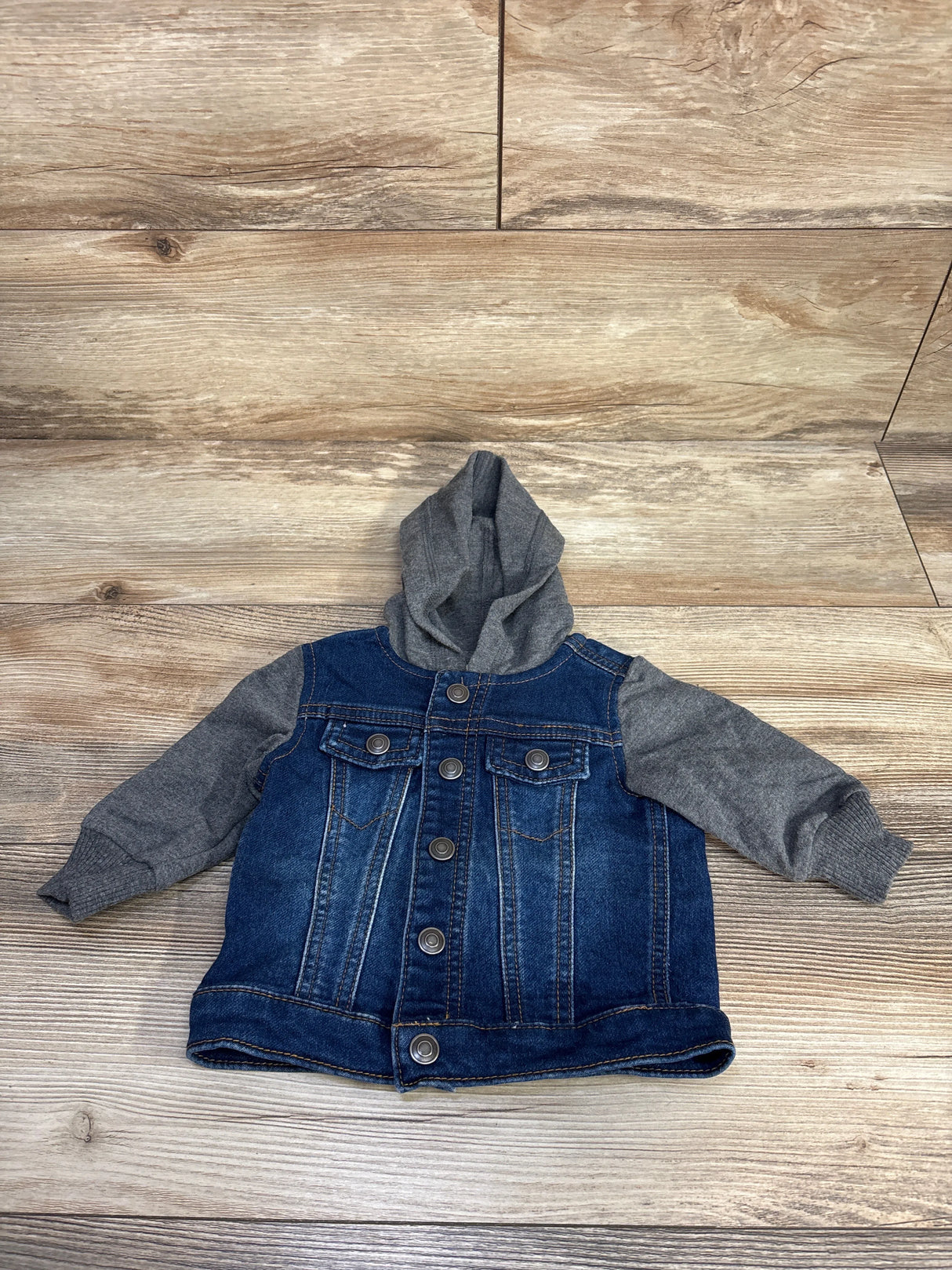 First Impressions Hooded Denim Jacket Grey sz 3-6m