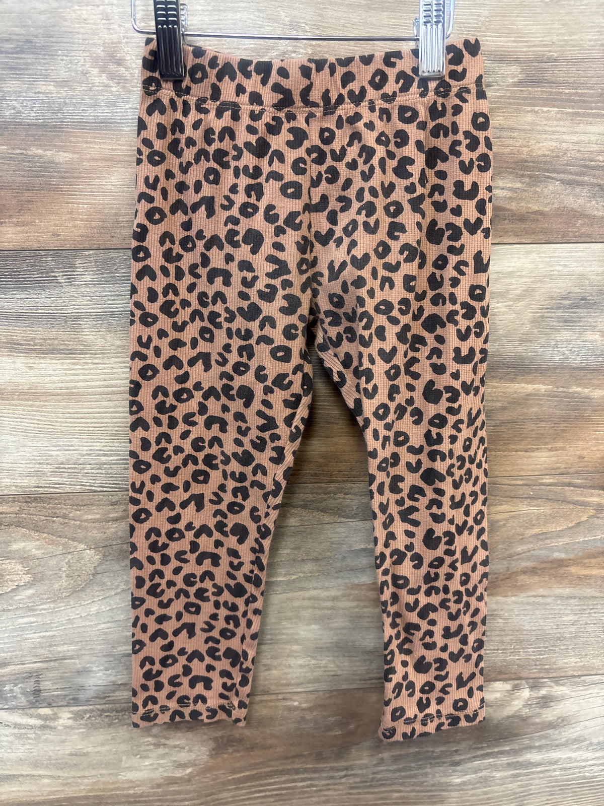 Disney Junior Minnie Mouse Ribbed Leopard Leggings Brown sz 5T
