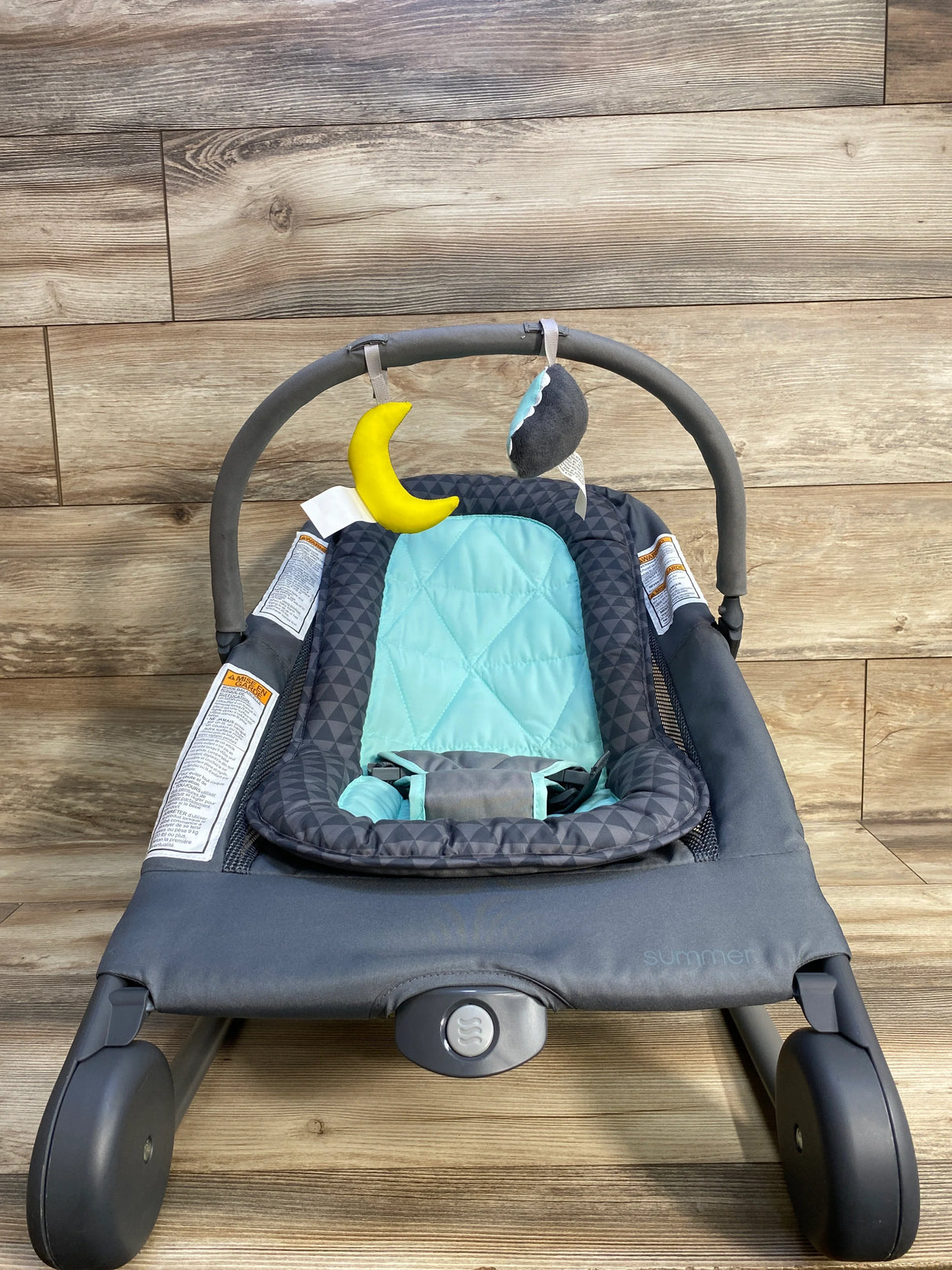 Summer Infant 2-in-1 Bouncer & Rocker Duo, Grey/Teal