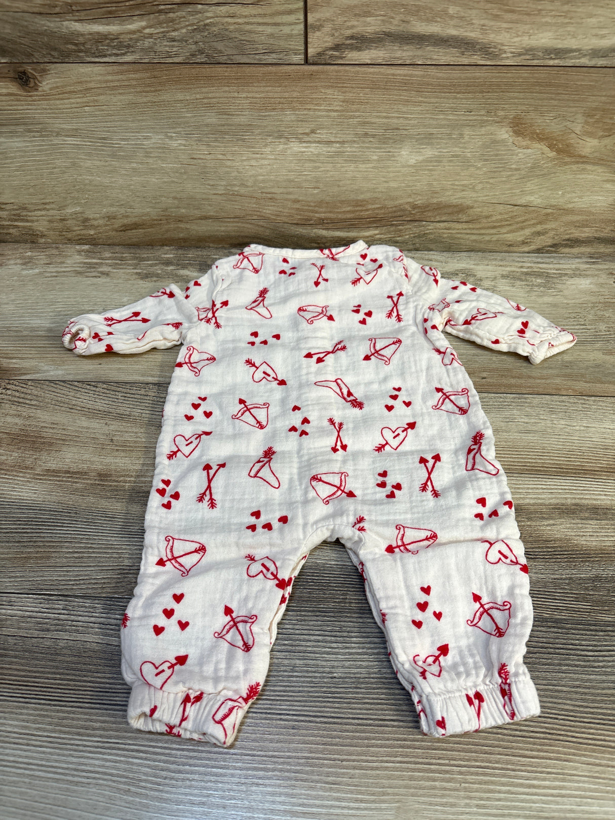 Cat & Jack Valentines Day Print Coverall Ivory sz 0-3m