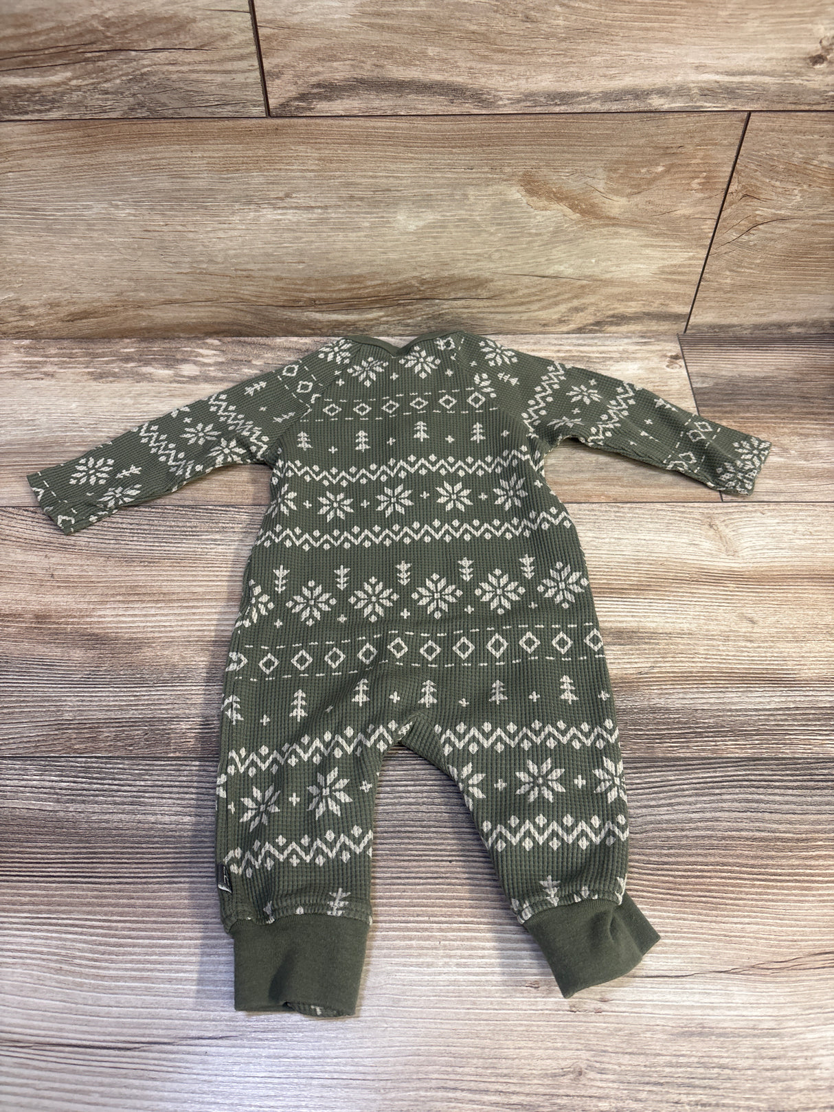 Modern Moments Waffle Knit Henley Coverall Green sz 3-6m
