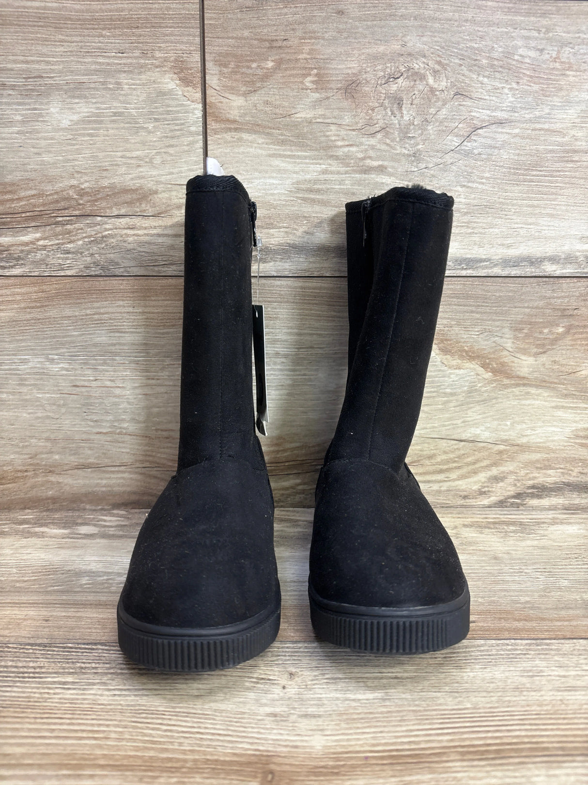 NEW Cat & Jack Natalia Tall Shearling Style Boots Black sz 13c
