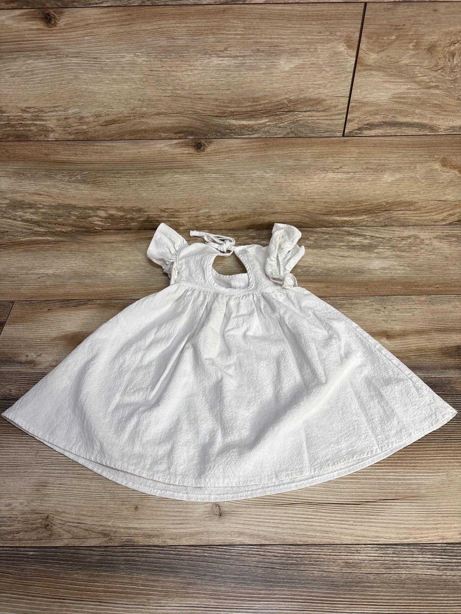 Flutter Sleeve Dress White sz 12-18m - Me n Mommy To Be