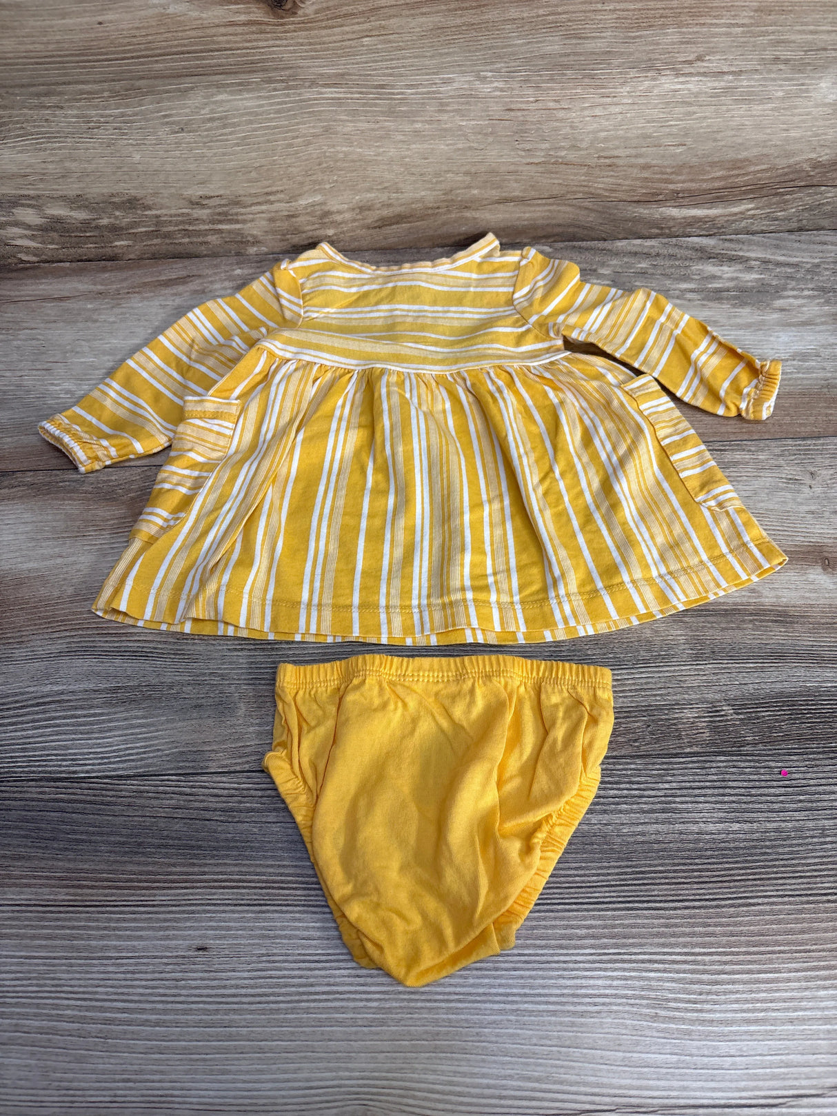 Carter's 2pc Striped Henley Striped Dress & Bloomers Yellow sz 3m - Me n Mommy To Be