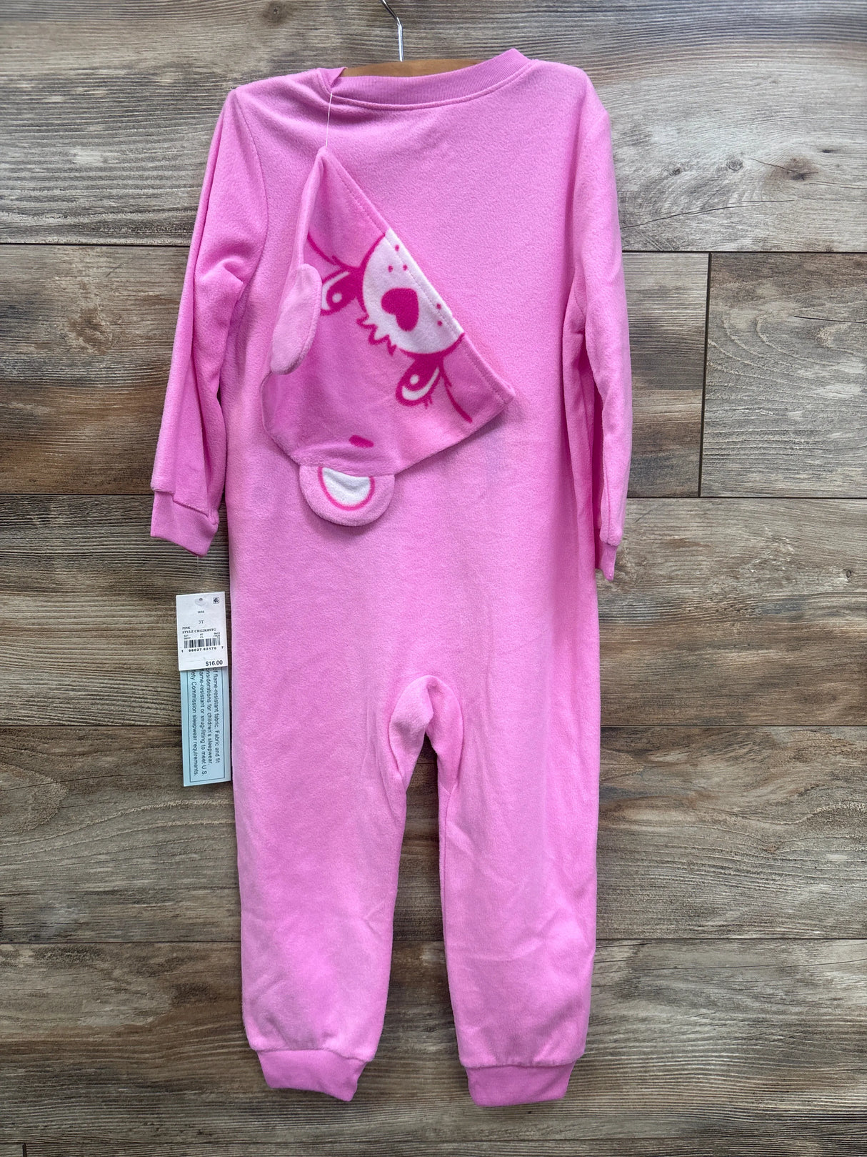 NEW Care Bears 2Pc Long Sleeve Blanket Sleeper & Hat Pink sz 3T
