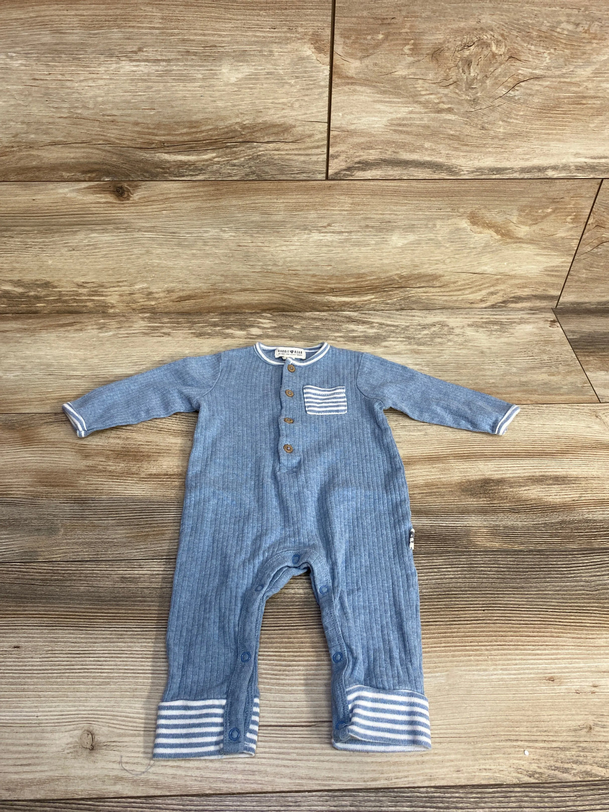 Rabbit Bear Ribbed Coverall Blue sz 3-6m