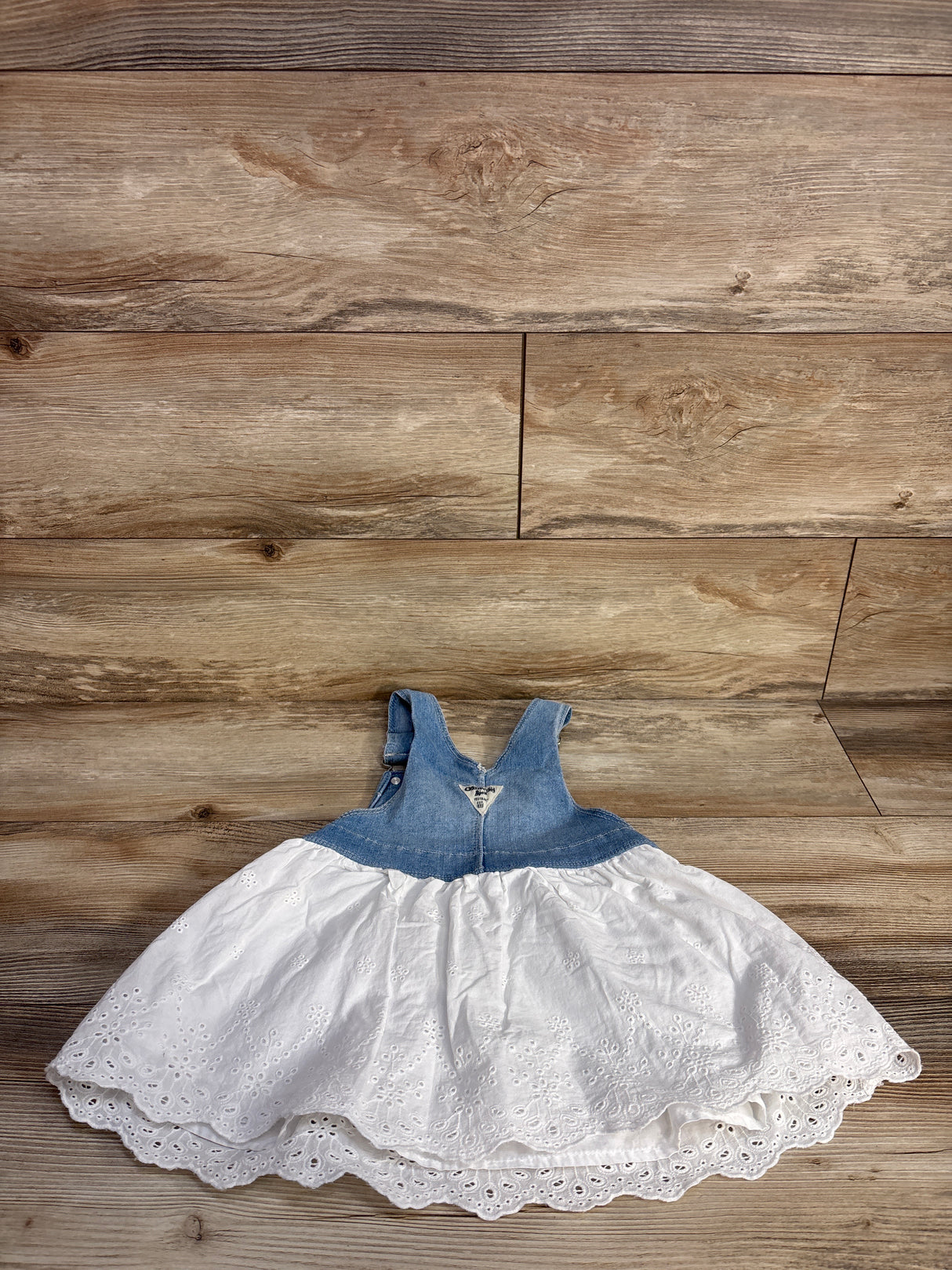 OshKosh Eyelet Trim Denim Skirtall Blue sz 2T