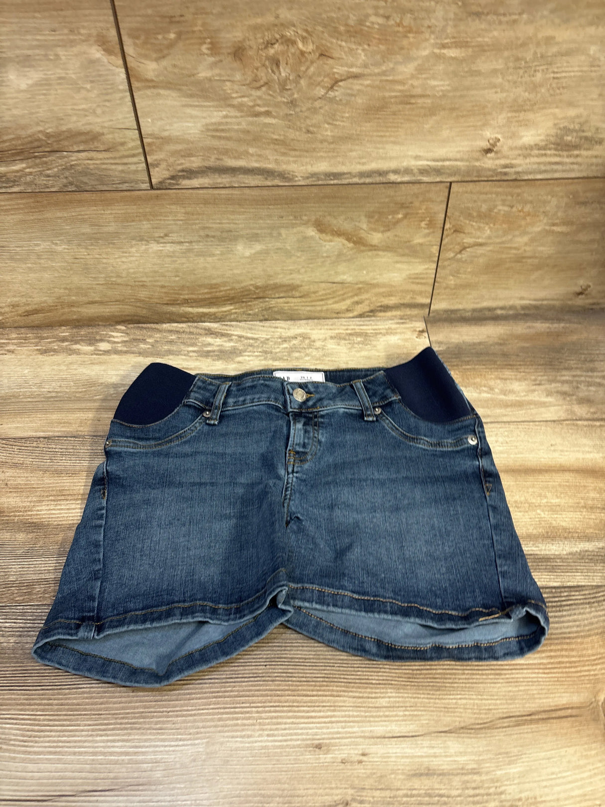 NEW Gap Maternity 4" Inset Panel Denim Shorts Dark Wash Blue sz 26/2 XS