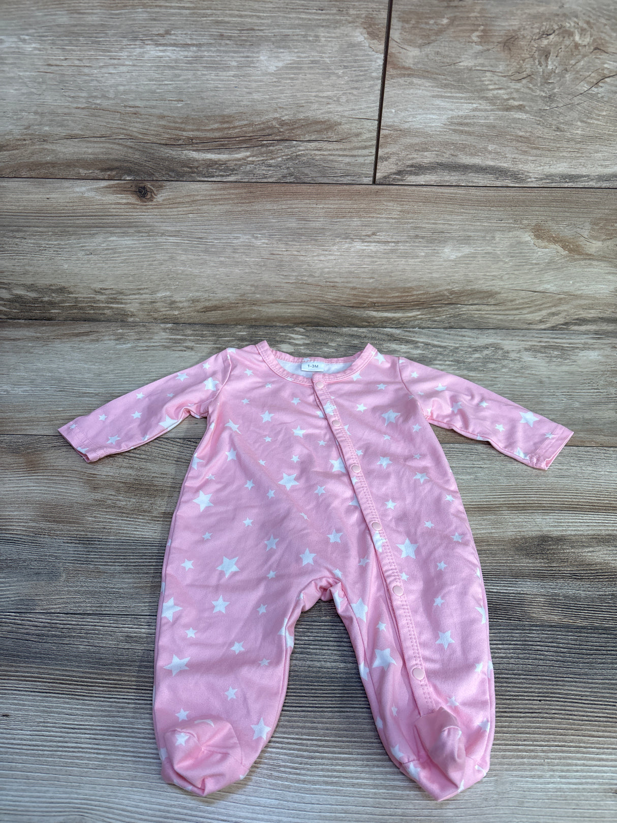 Shein Star Print Snap Sleeper Pink sz 1-3m