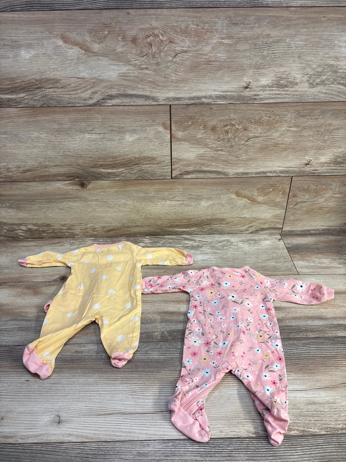 Gerber 2pk Sleepers Yellow/Pink sz Newborn