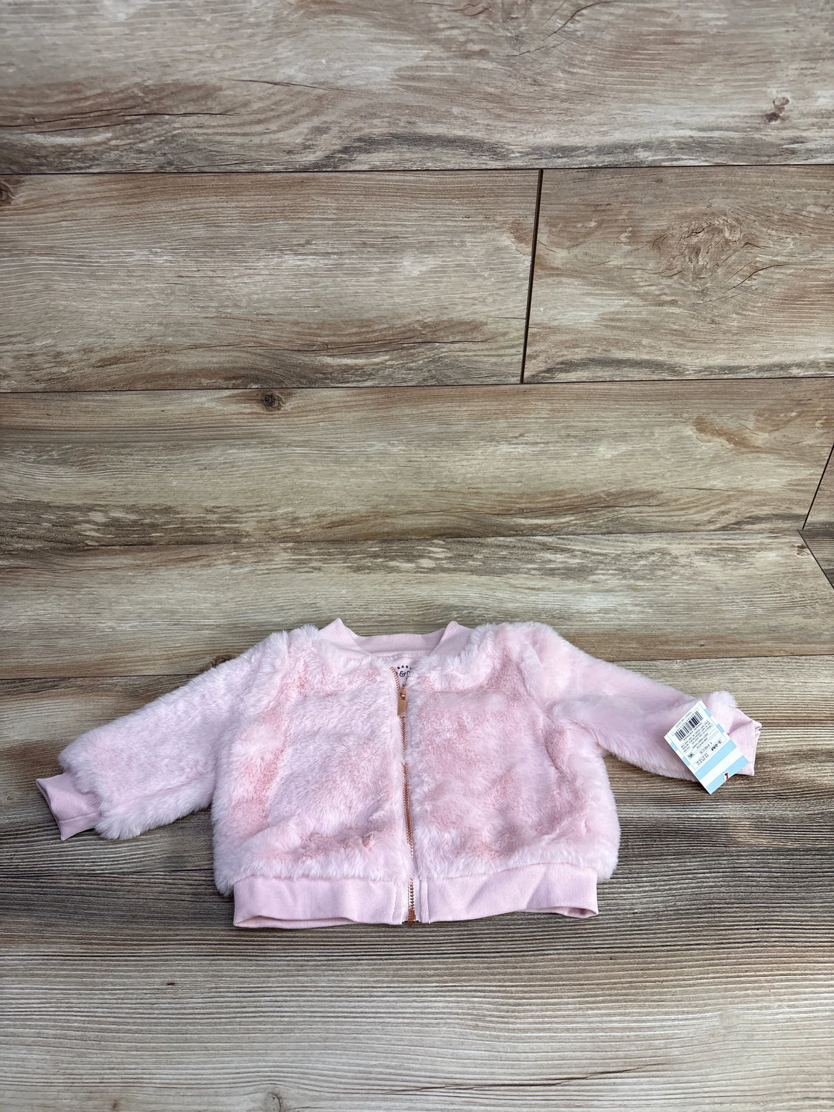 NEW Cat & Jack Plush Full Zip Bomber Jacket Pink sz 3-6m