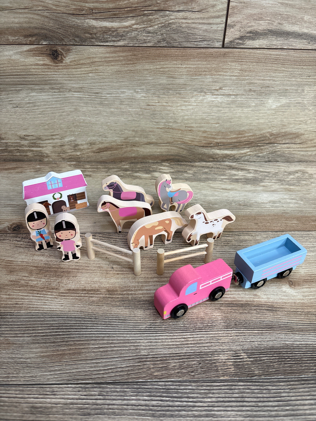 Mud Pie Horse Stable Wood Toy Set 12pc